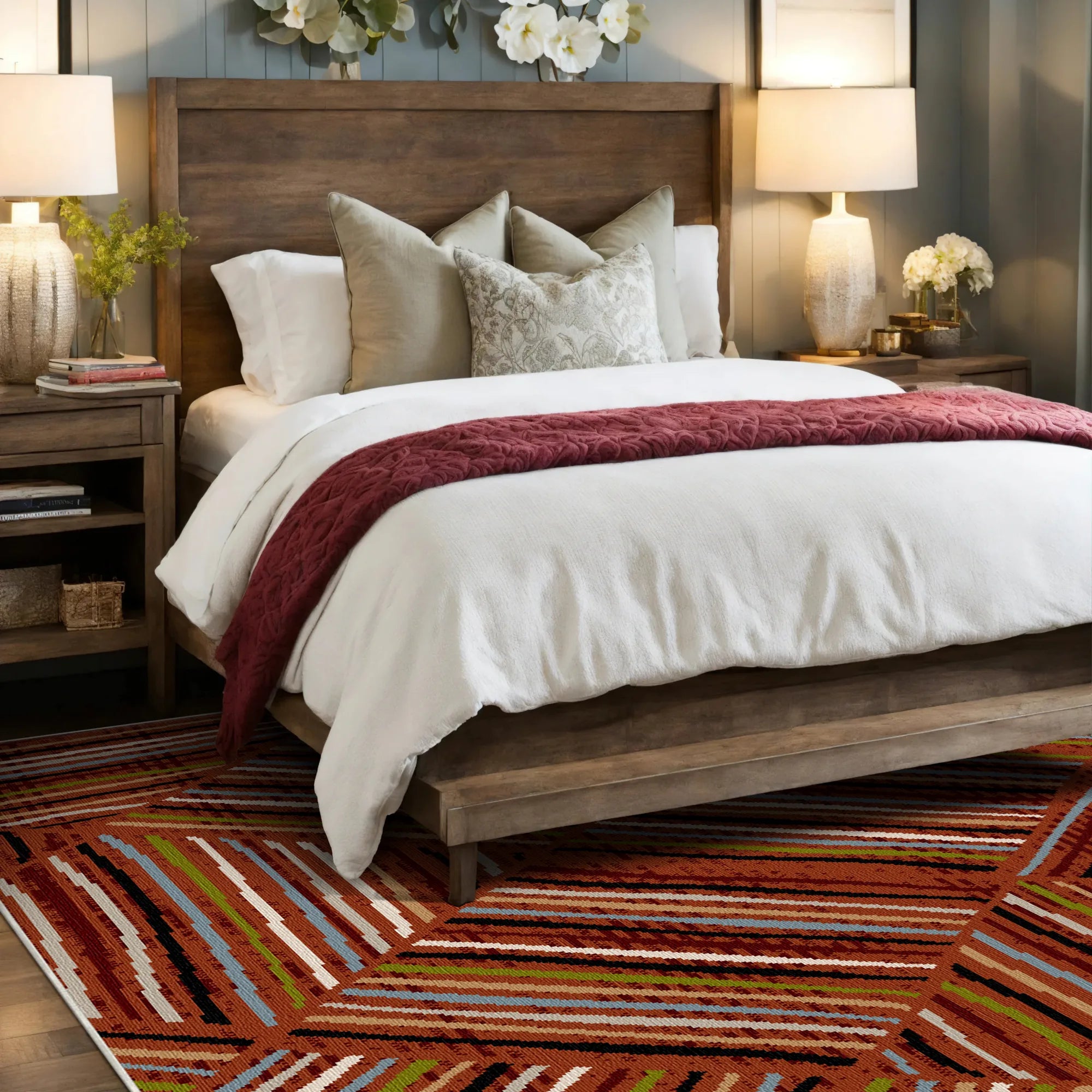 Лінійний килим Bergen Rust що прається