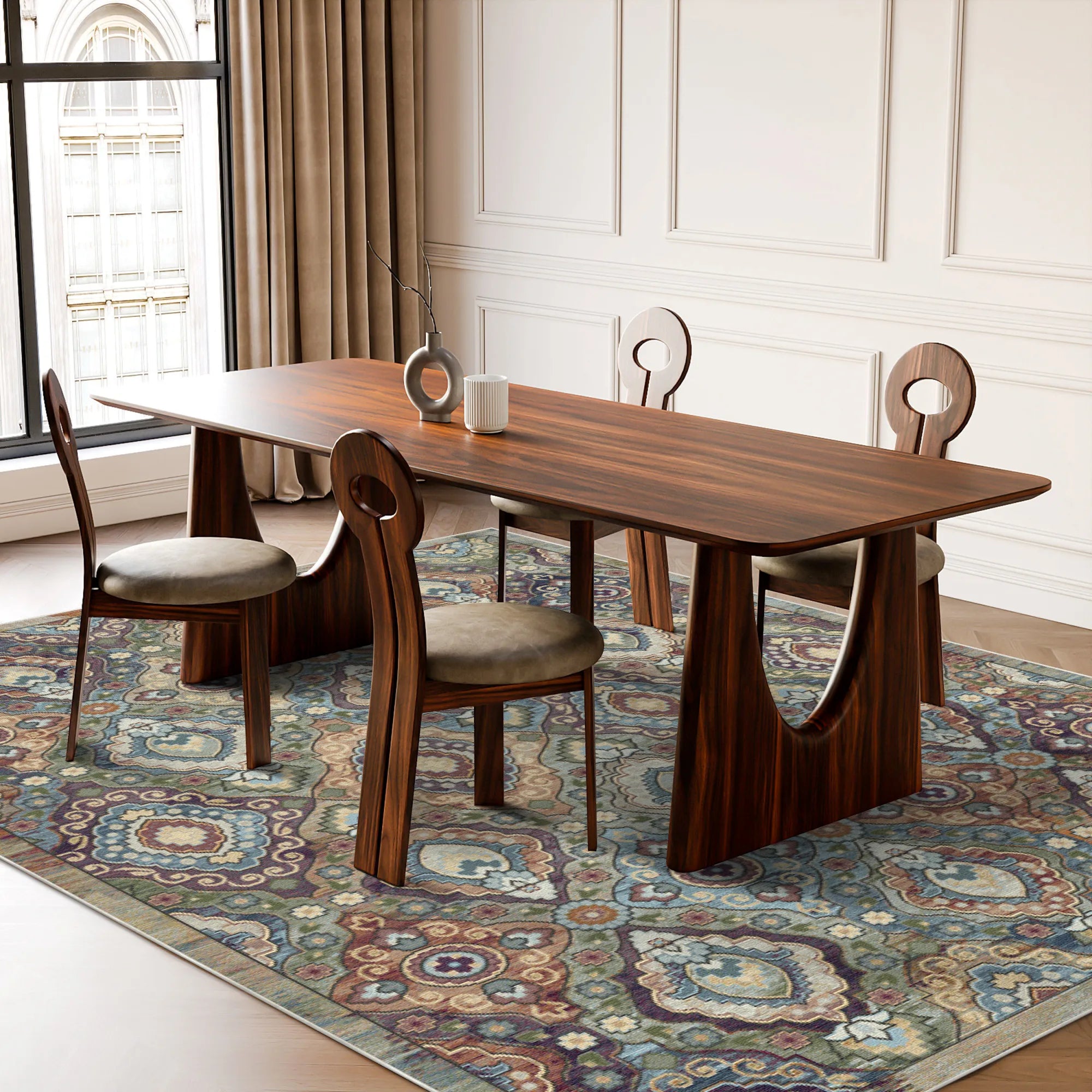 Килим із квітковим принтом Призма