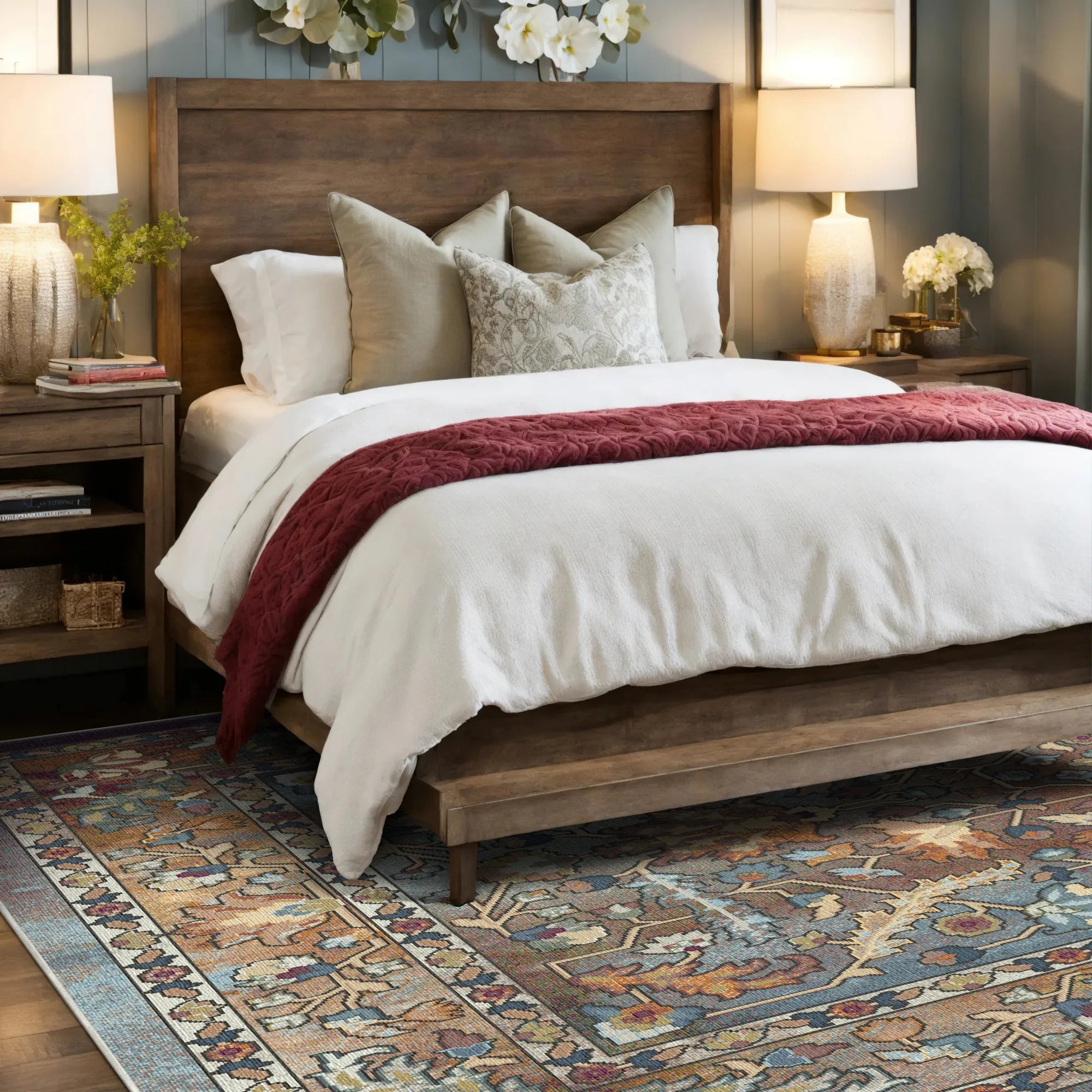 Античний квітковий килим Azure Echo