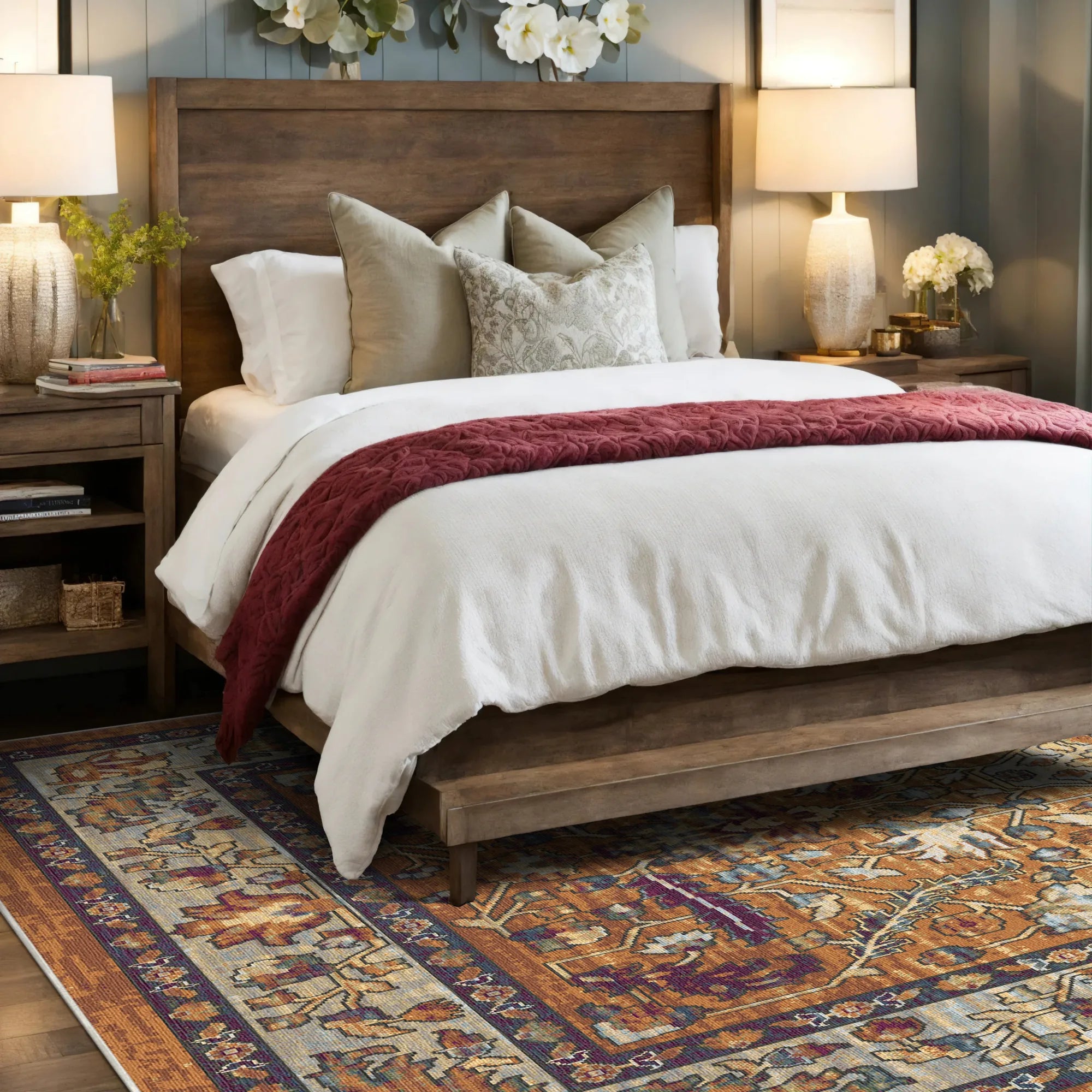 Антикварний квітковий килим Amber Echo