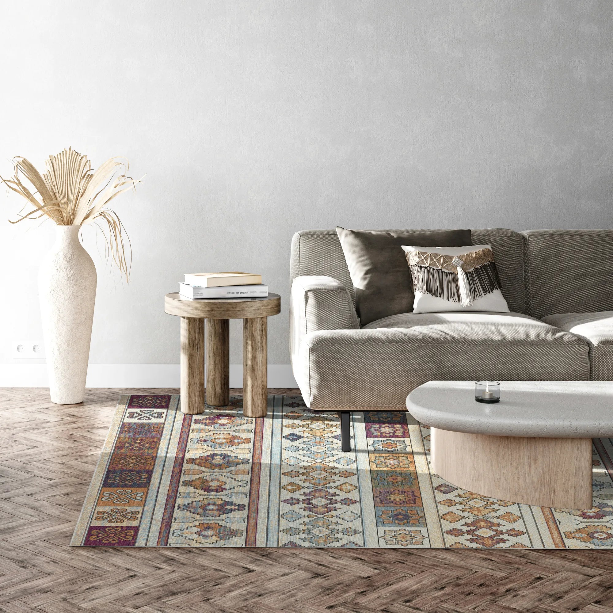 Світловий смугастий килим у стилі оповіді