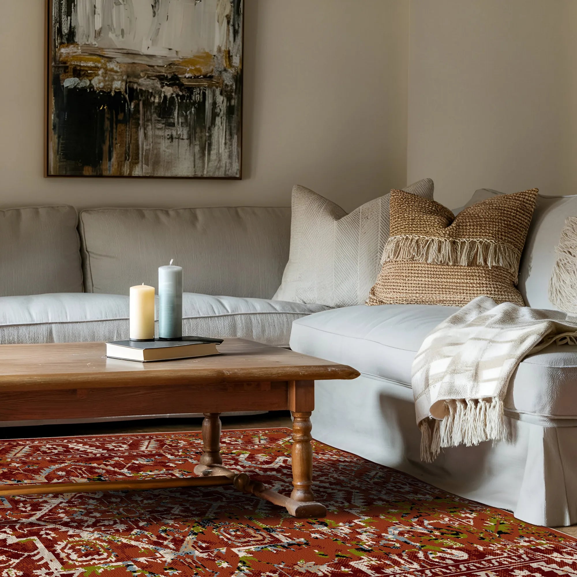 Вінтажний килим Pompei Rust що прається