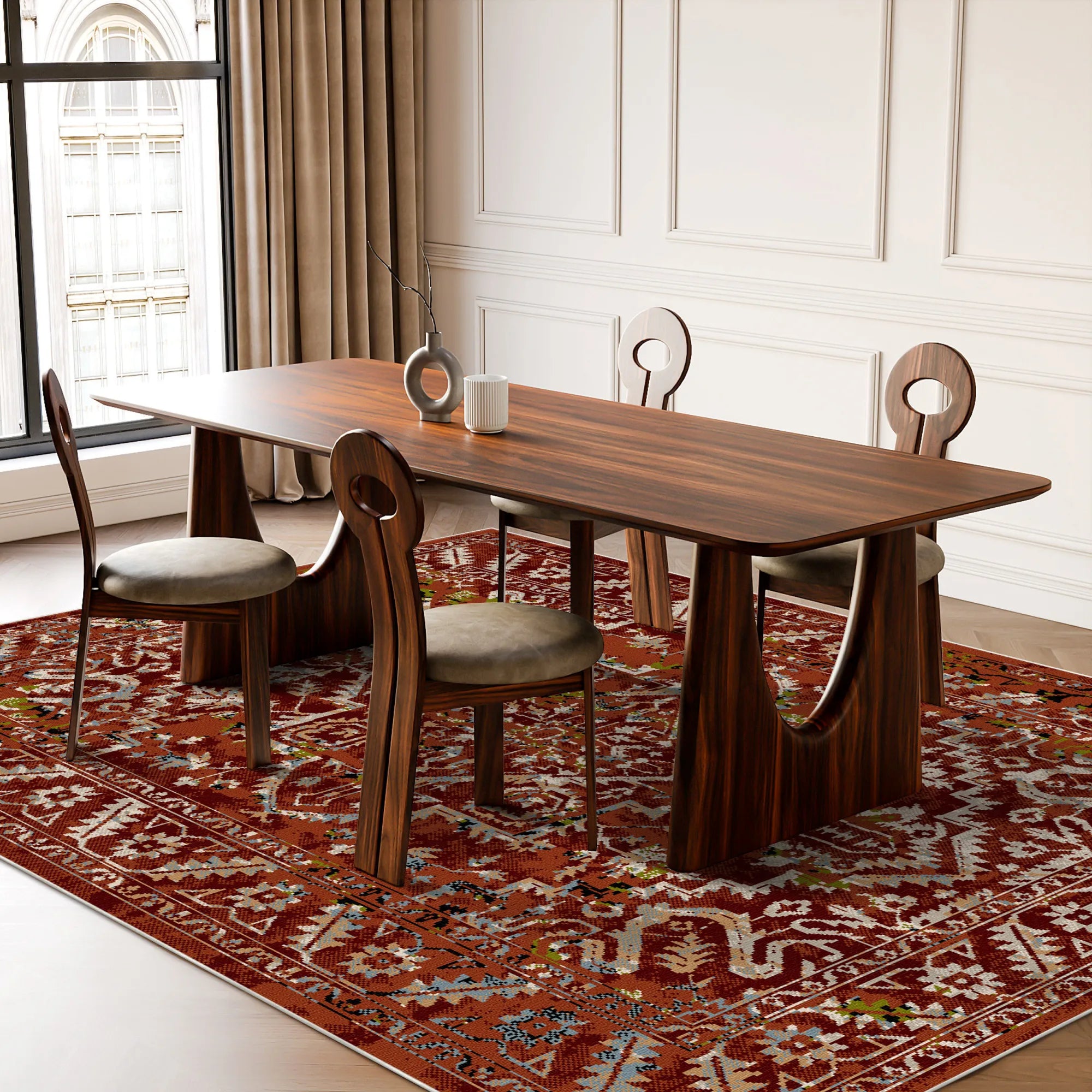 Вінтажний килим Pompei Rust що прається