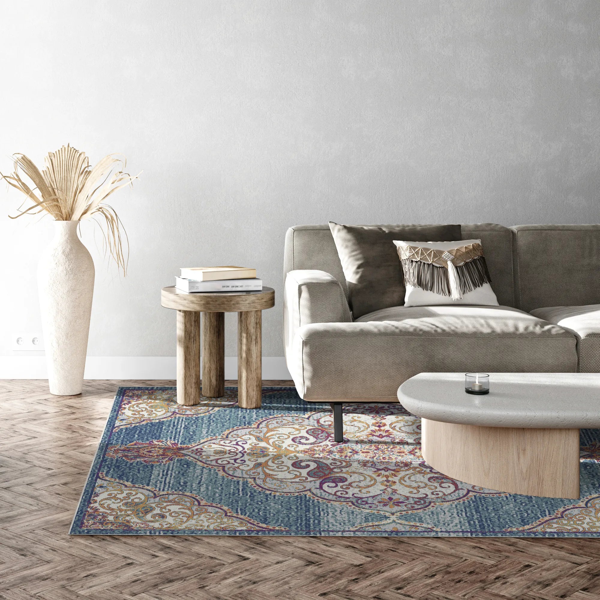 Килим Indigo Scrollwork з медальйоном