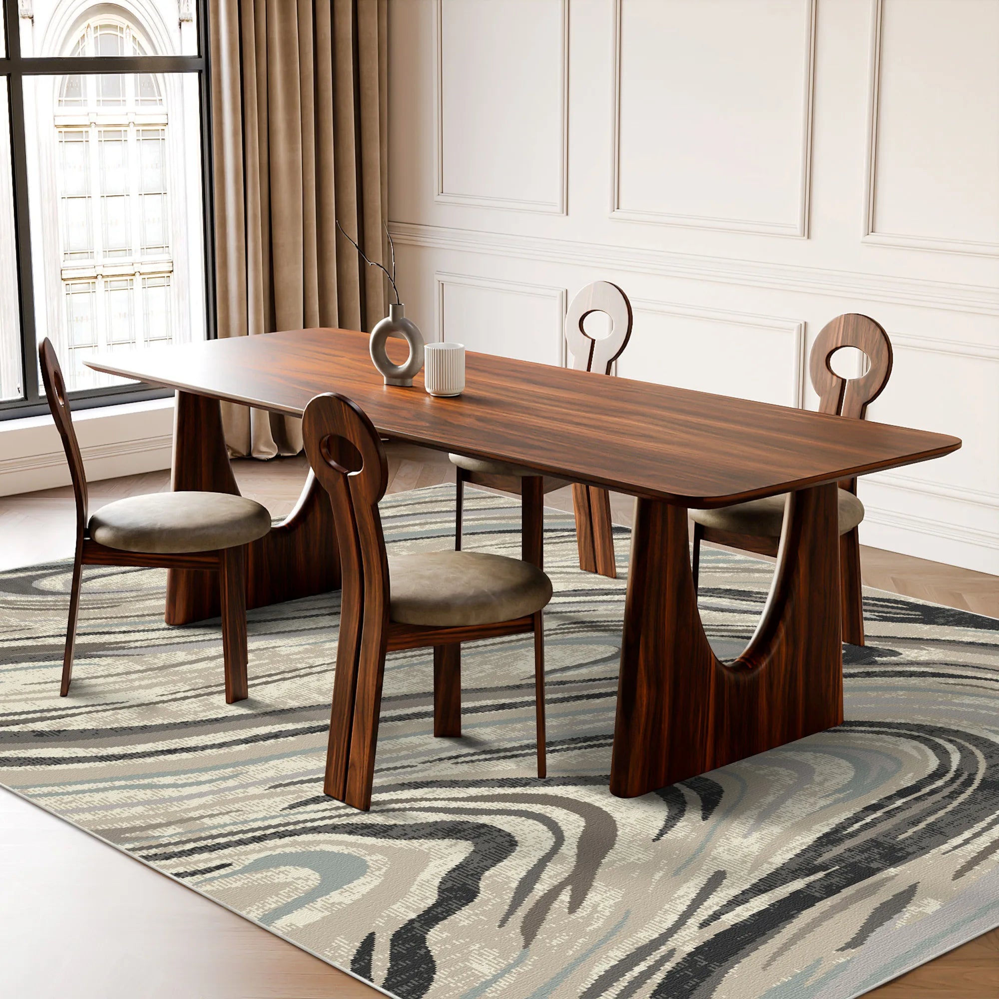 Абстрактний килим Milano Marble, що можна прати