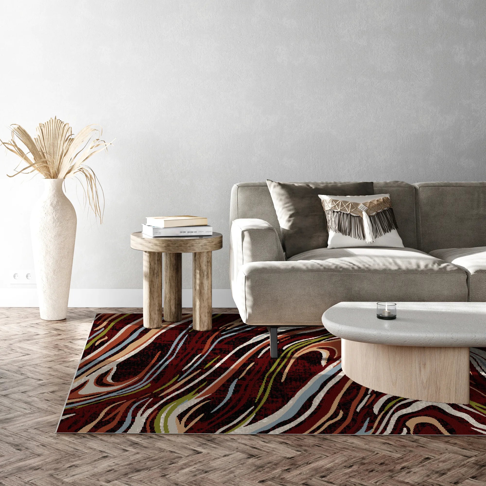 Абстрактний килим Verona Garnet, що можна прати