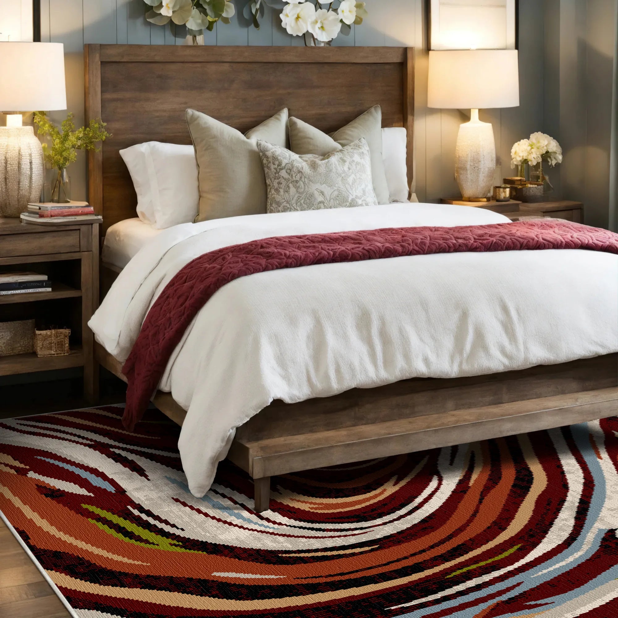 Абстрактний килим Verona Garnet, що можна прати