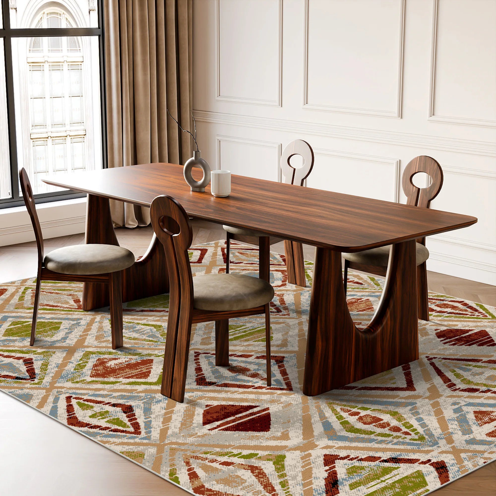 Геометричний килим Mojave Sand що миється