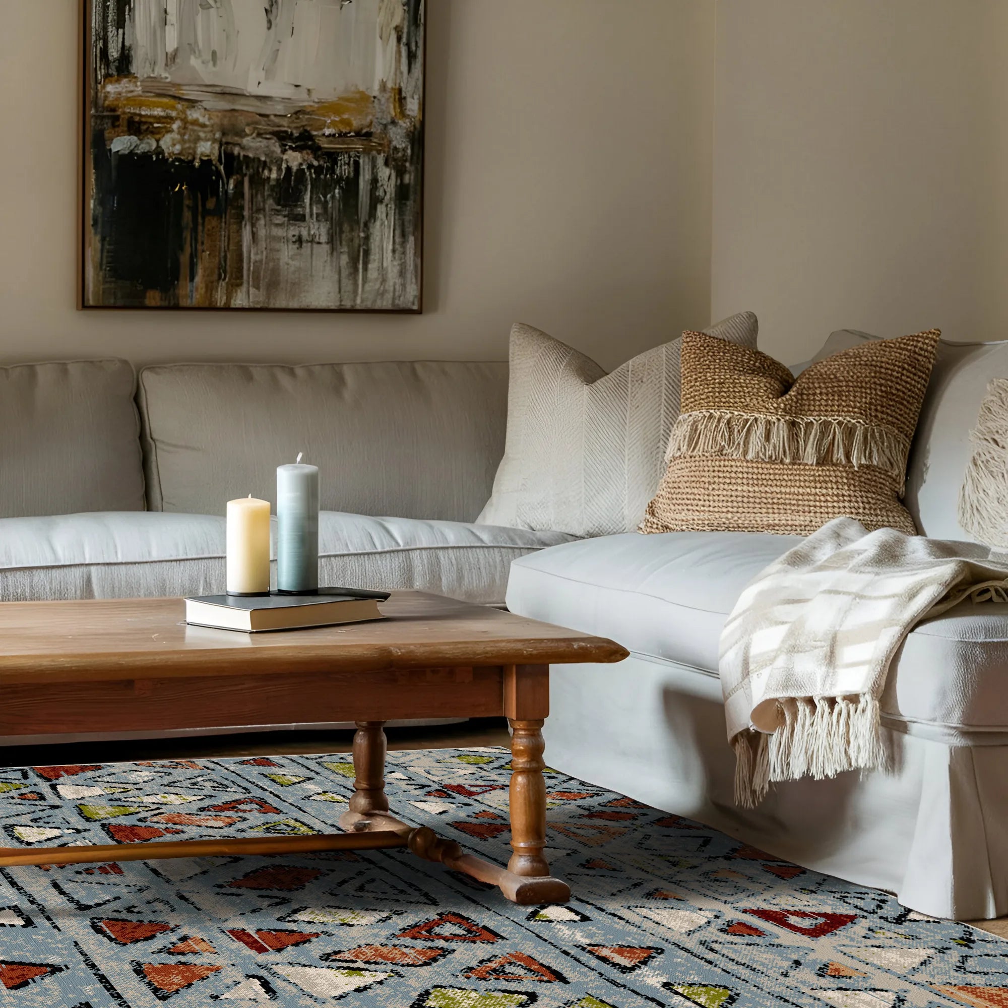 Синій килим Kodiak Traditional який можна прати