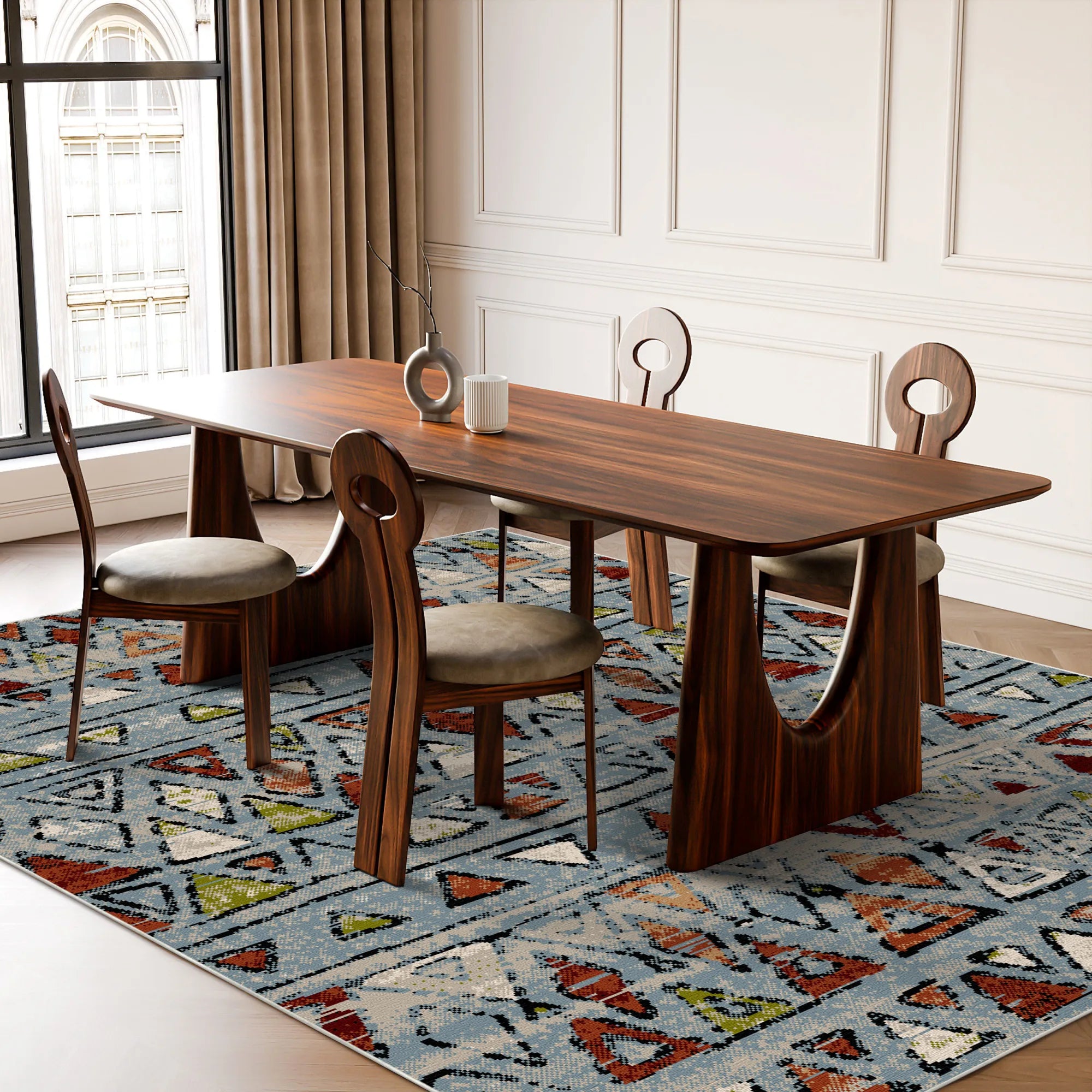 Синій килим Kodiak Traditional який можна прати