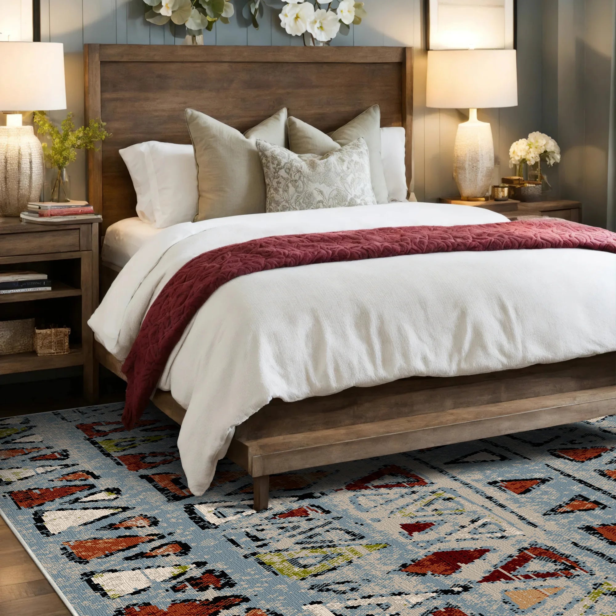 Синій килим Kodiak Traditional який можна прати