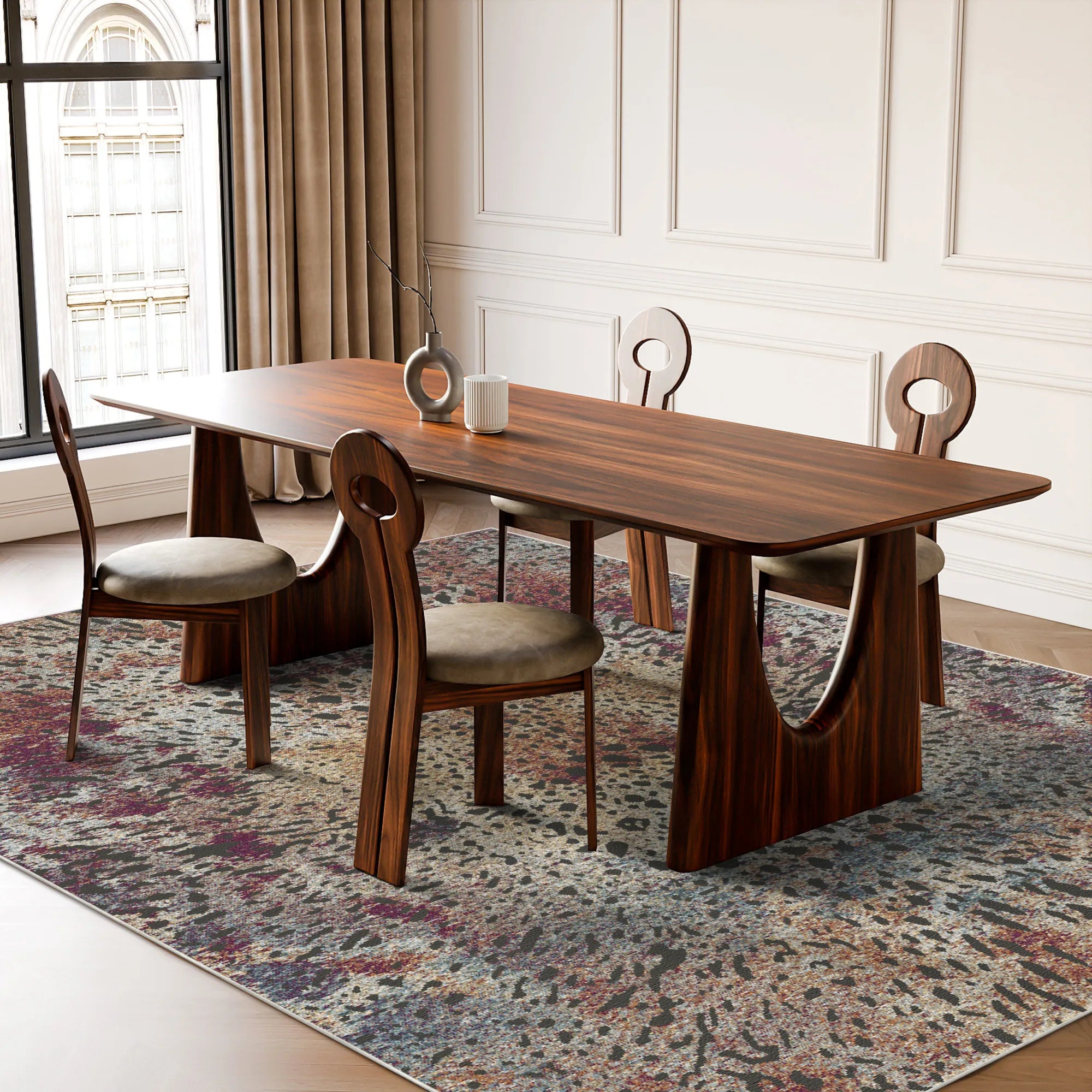 Богемний килим з леопардовим принтом