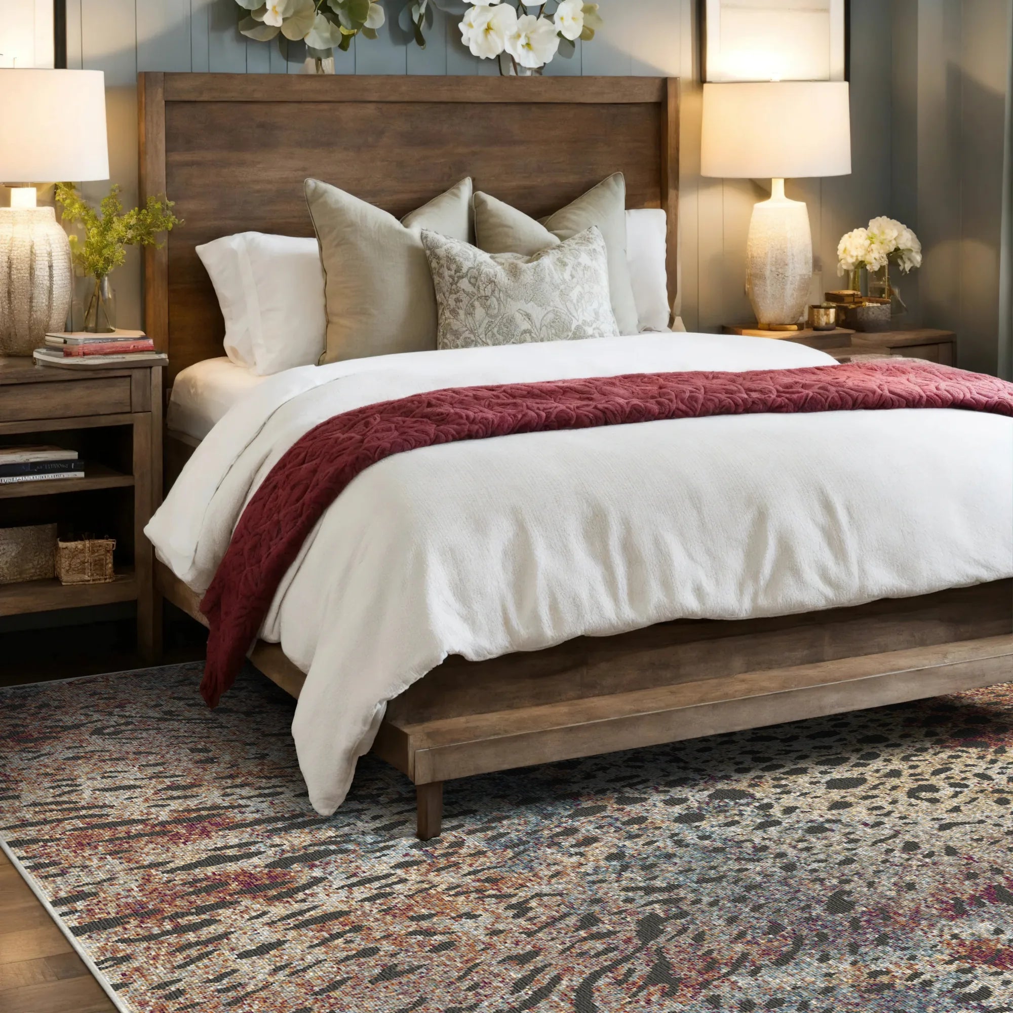 Богемний килим з леопардовим принтом