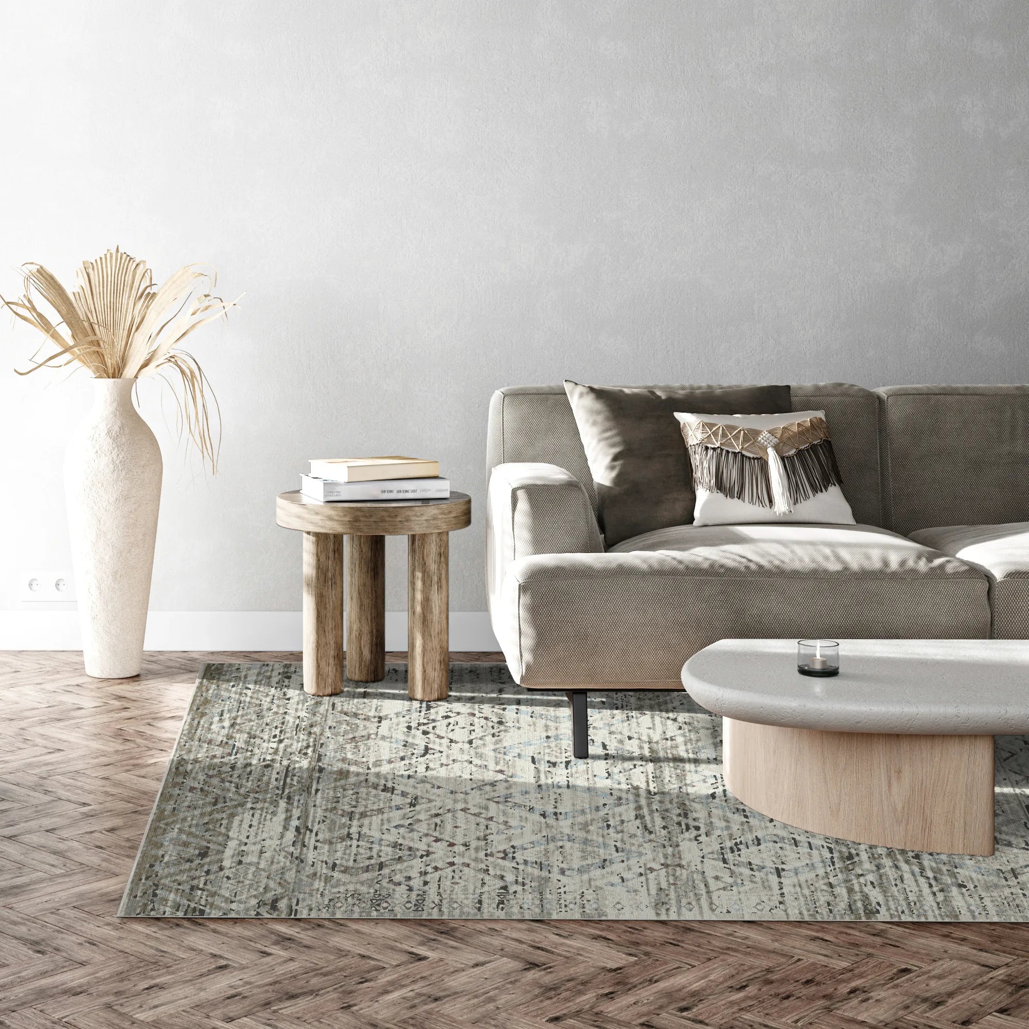 Зістарений ромбовий килим Positano Sand