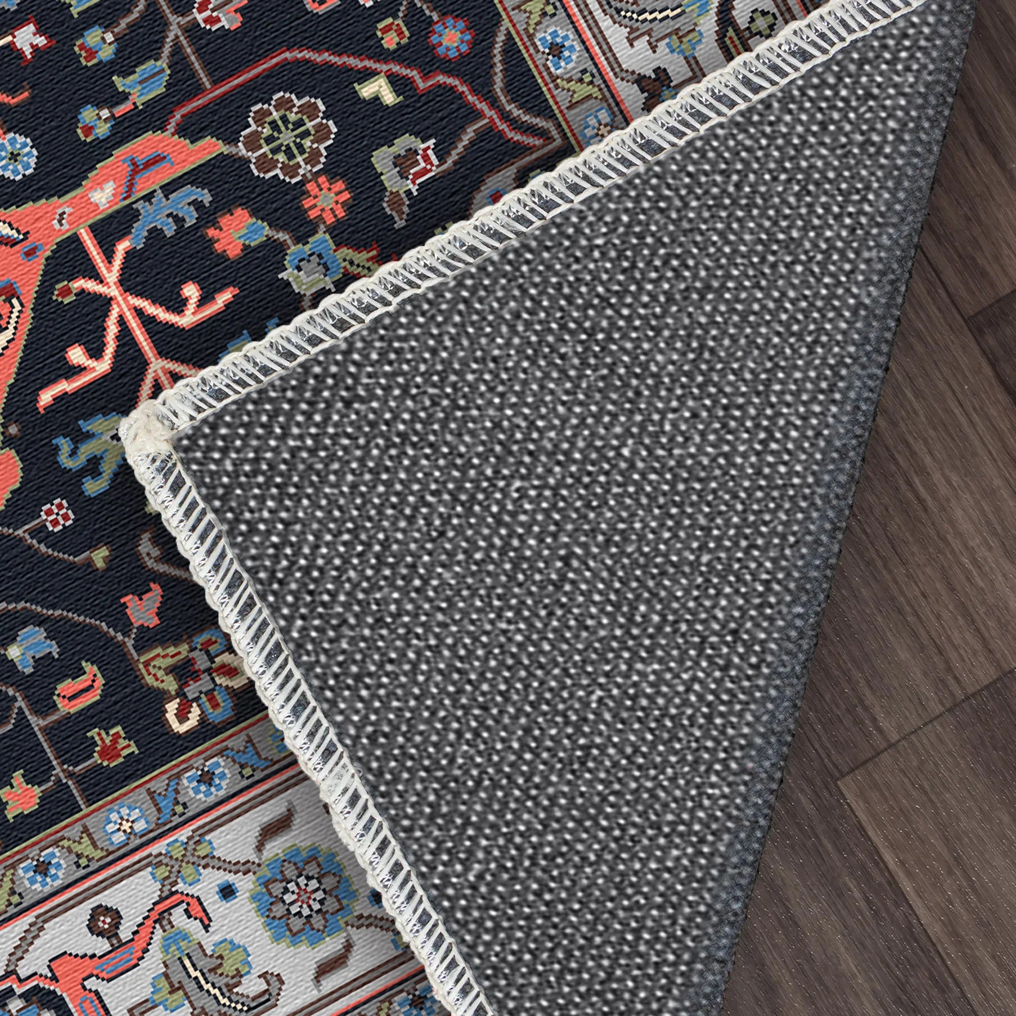 Класичний темно синій перський килим медальйон