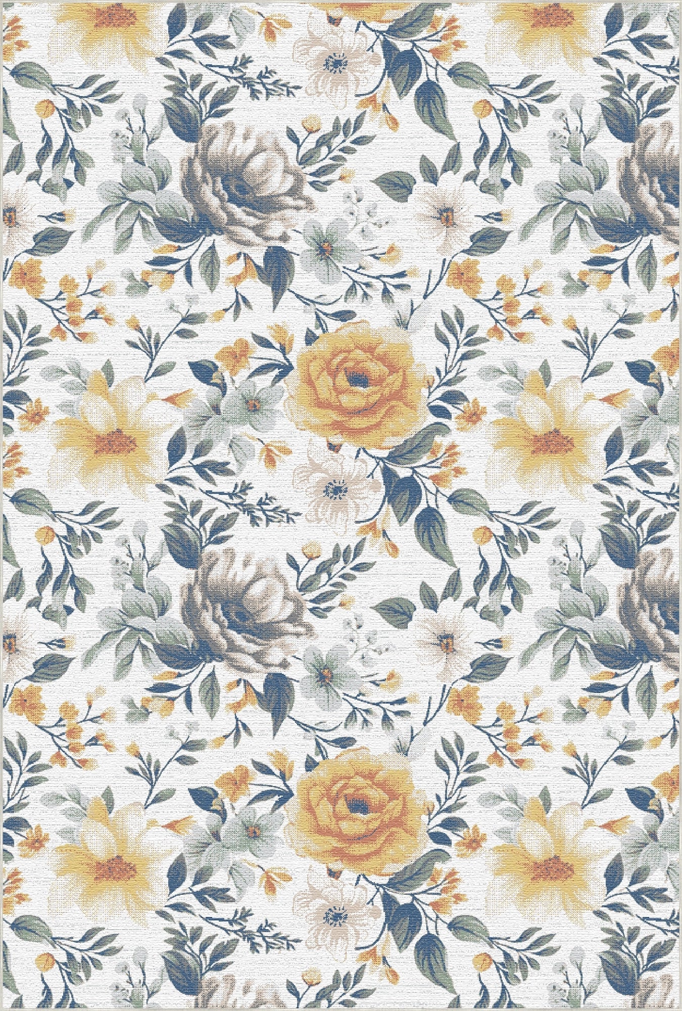 Білий килим у пастельних тонах для саду