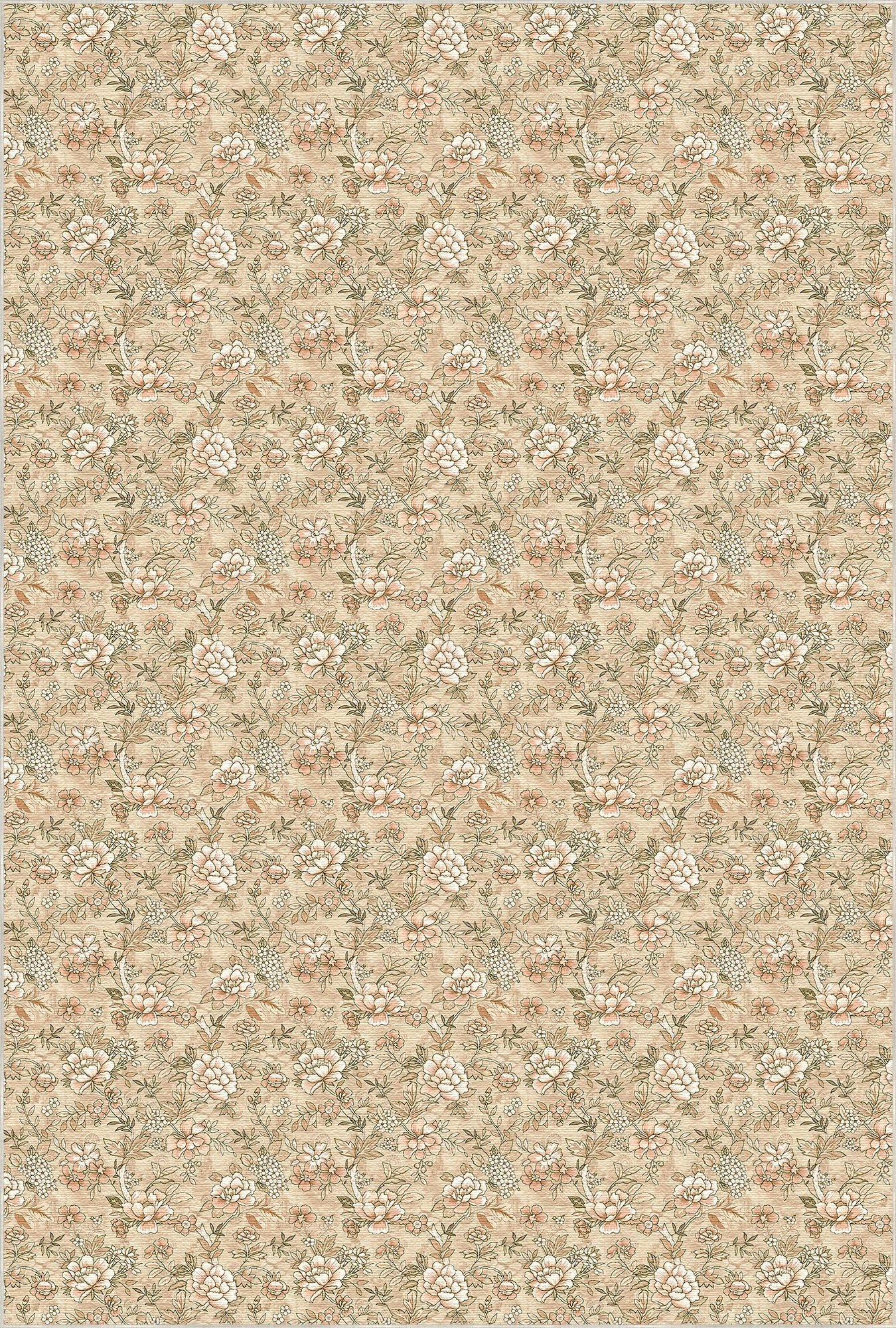 Вінтажний бежевий маленький квітковий килимок