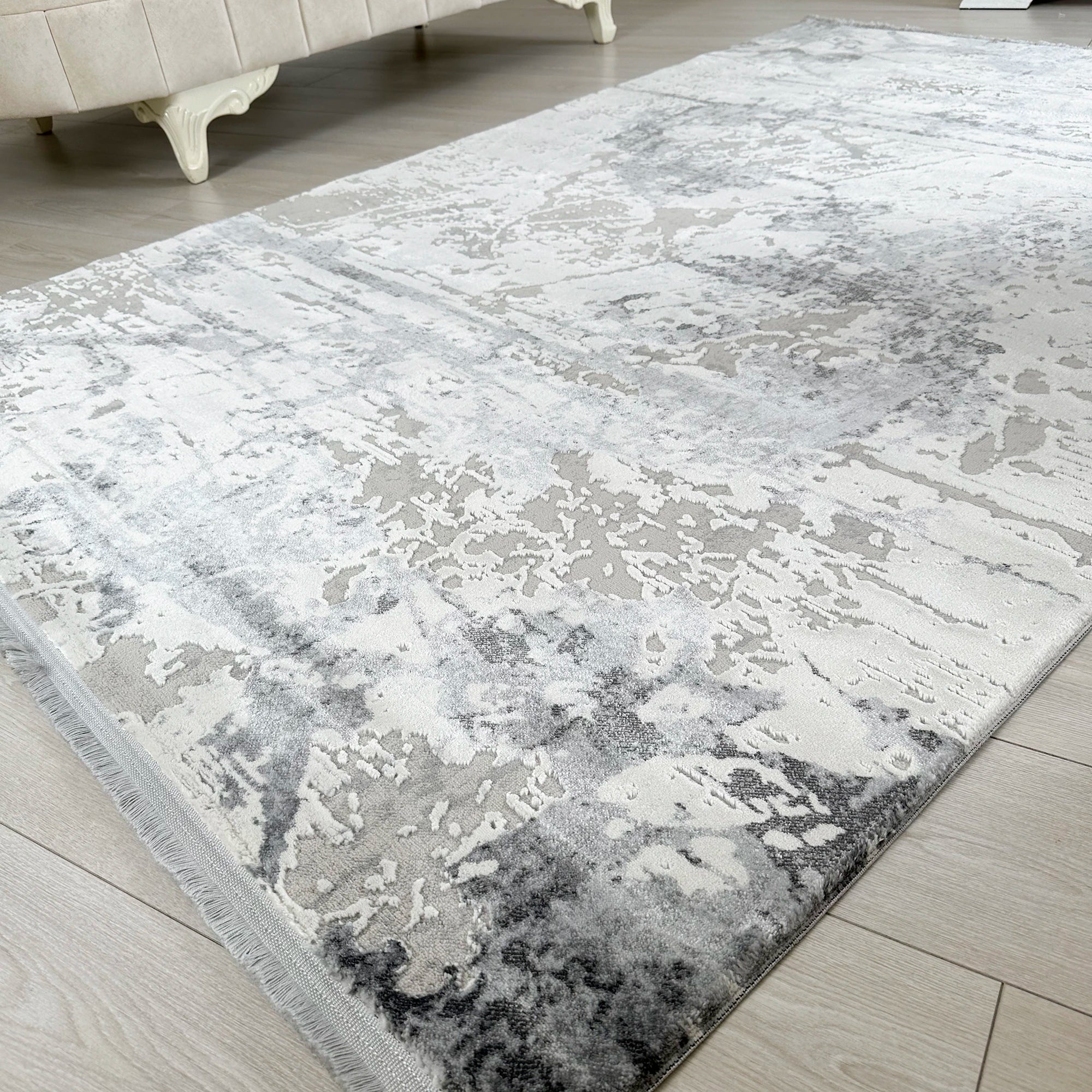 Сучасний килим з вапняковими прожилками | Сірий