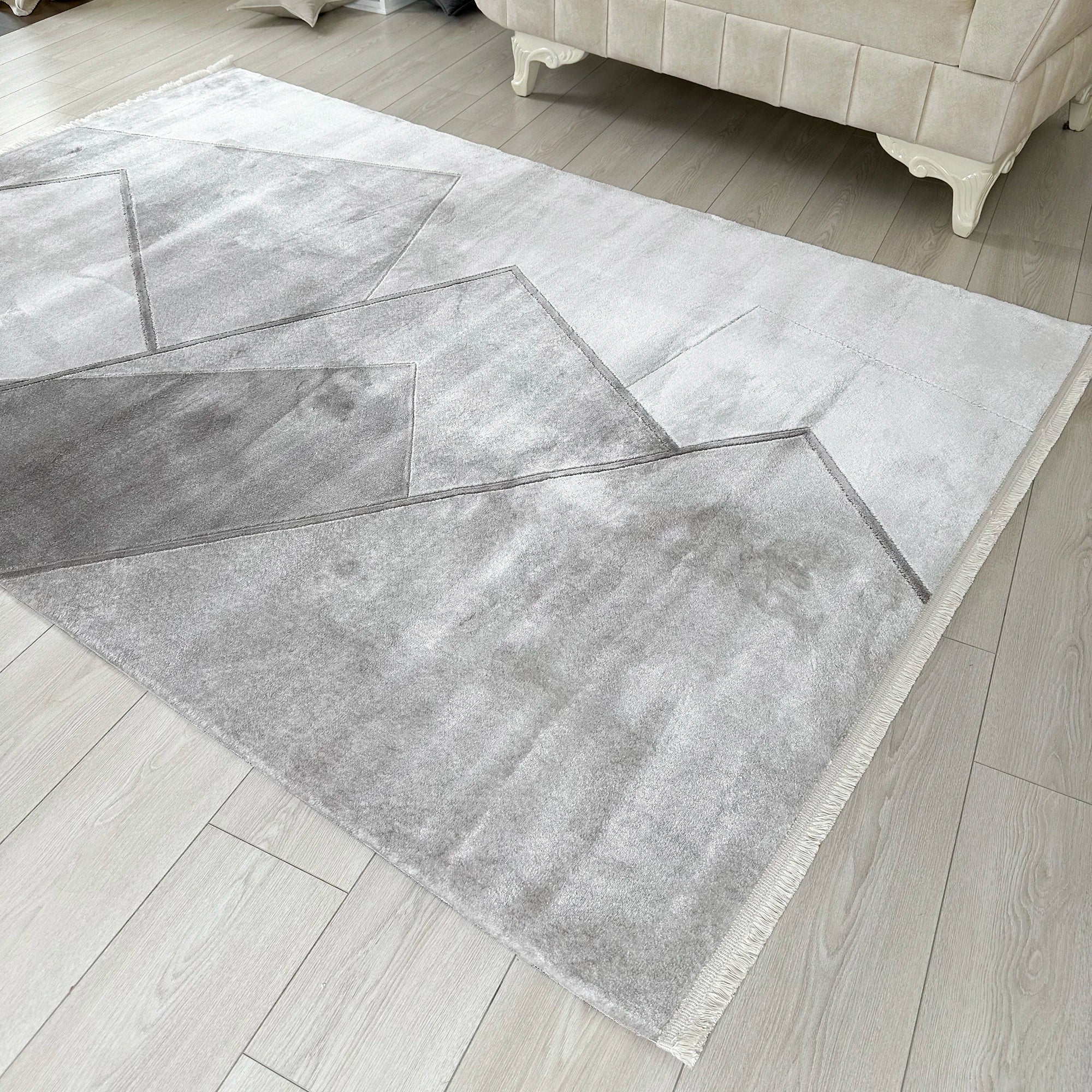 Килим з абстрактними панелями та текстурою | Коричневий