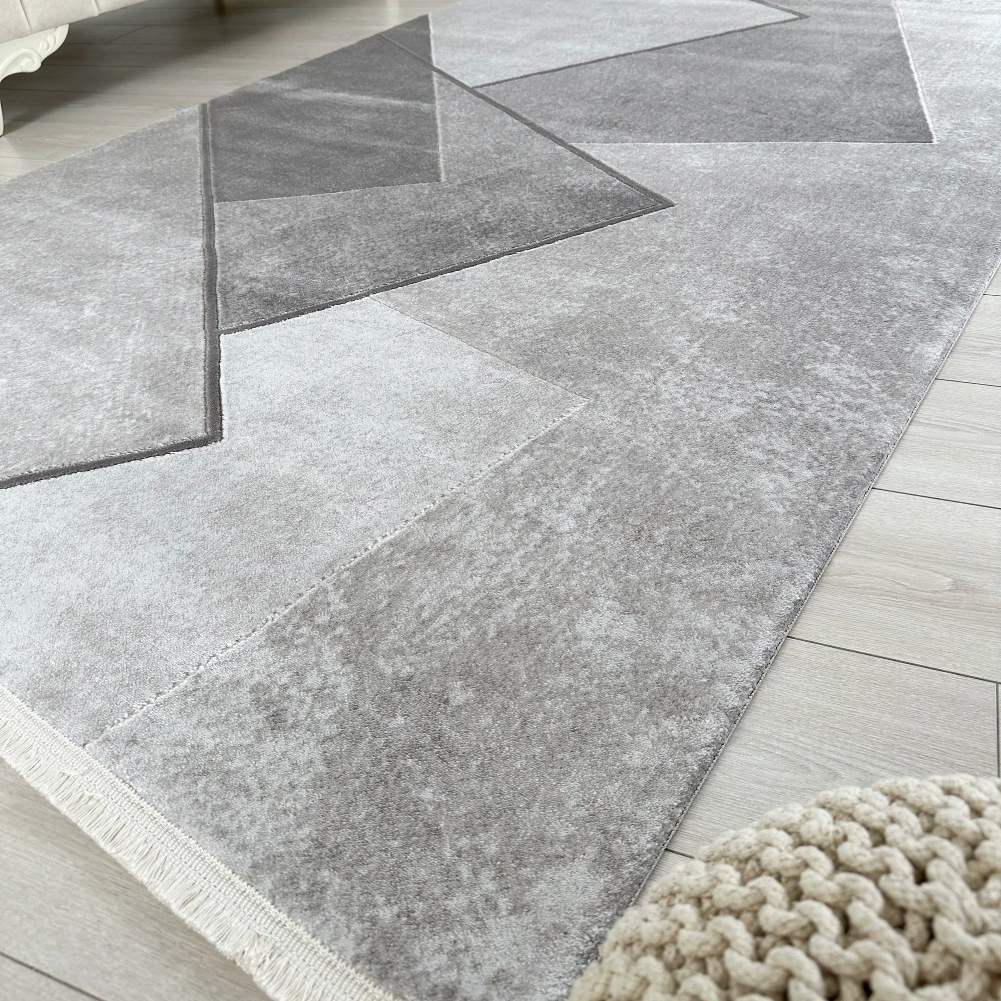 Килим з абстрактними панелями та текстурою | Коричневий