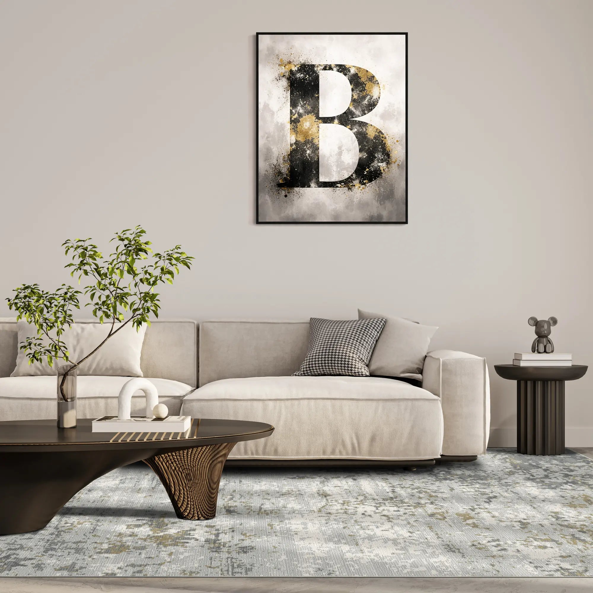 Килим Graphite Patina у стилі distressed абстрактний