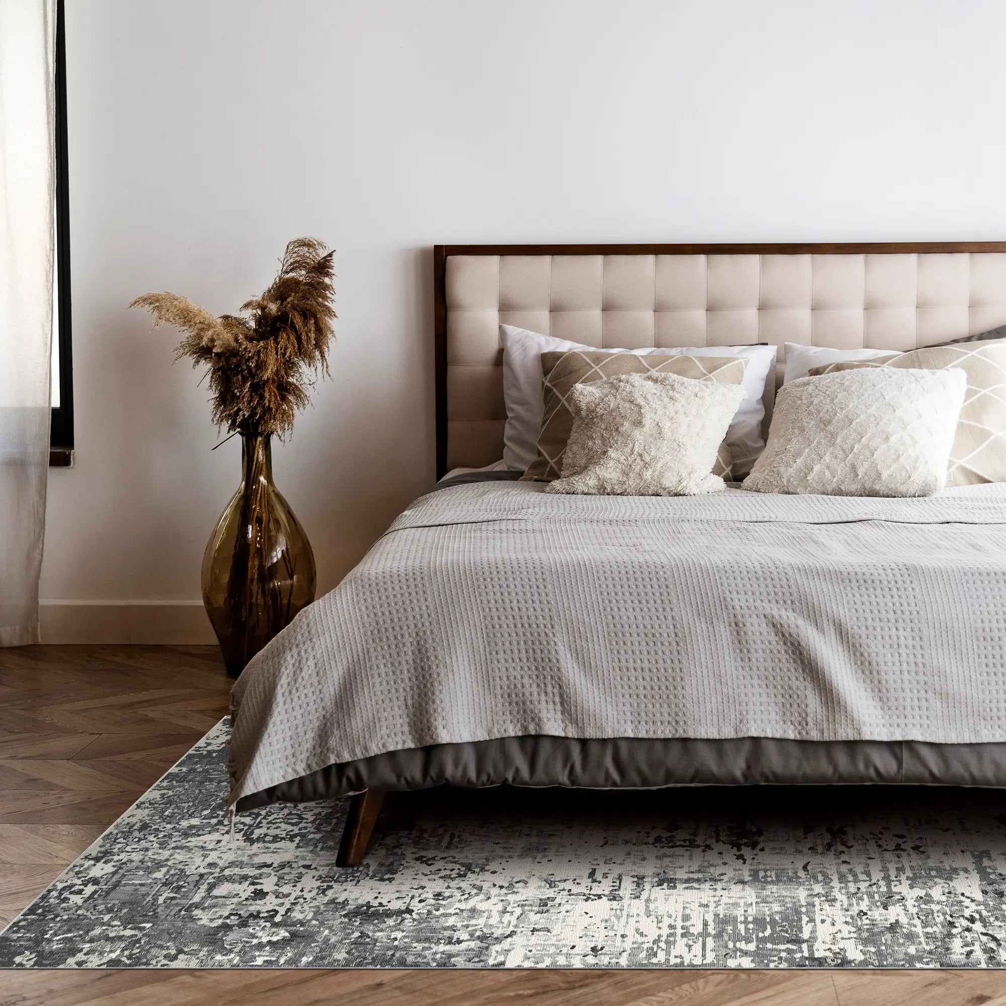 Статичний промисловий абстрактний килим Obsidian