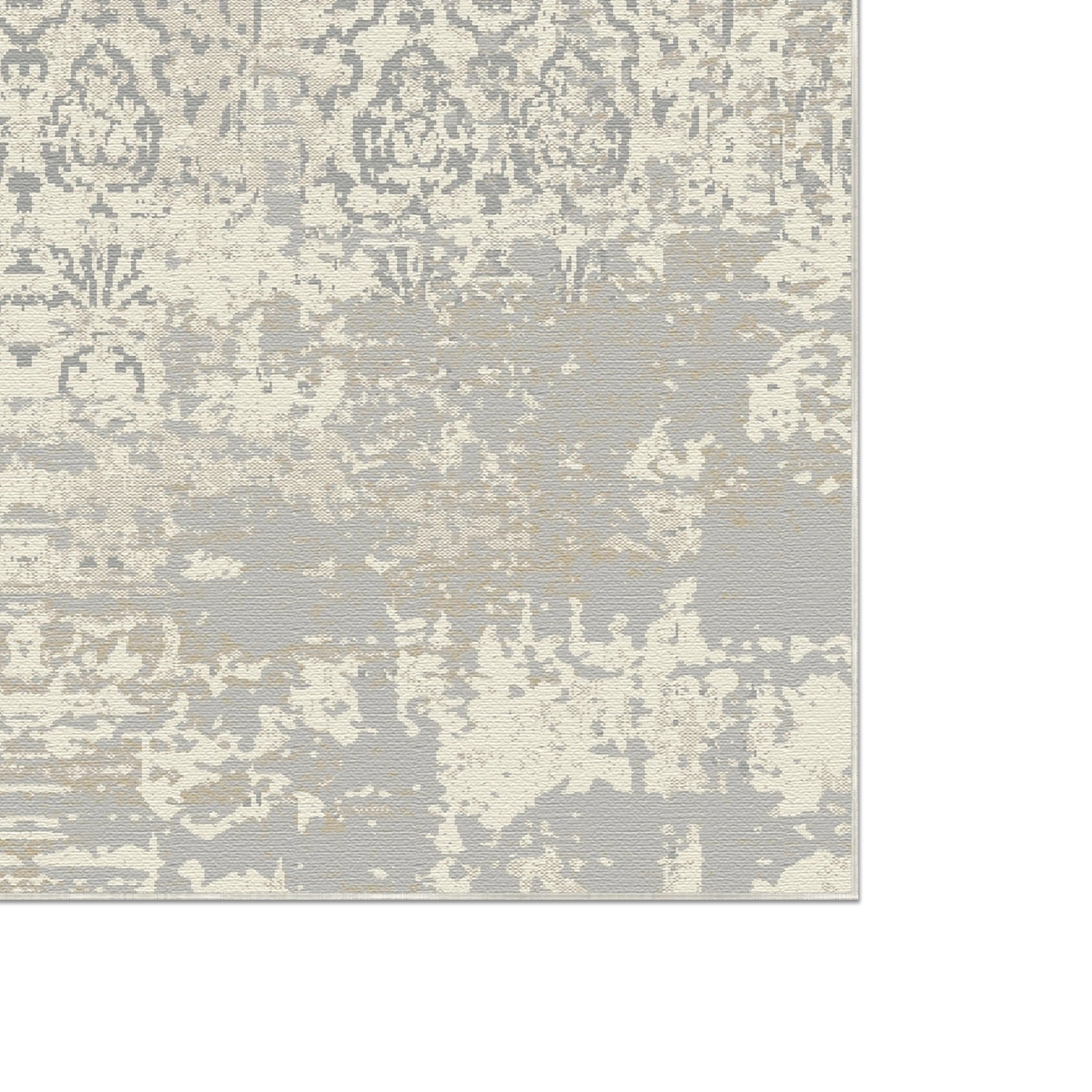 Вицвілий вінтажний дамаський килим з потертостями