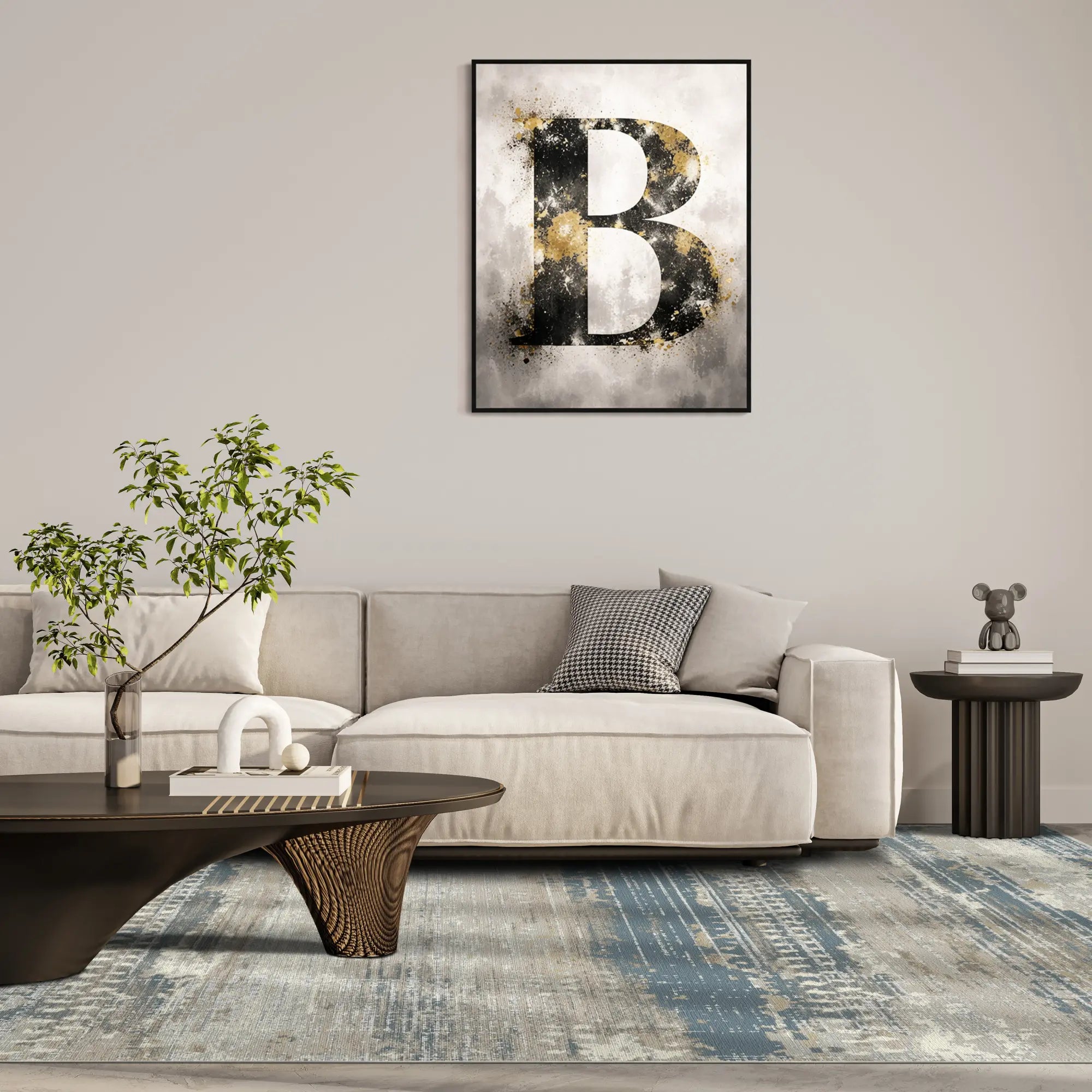 Килим Denim Strata з ефектом потертості