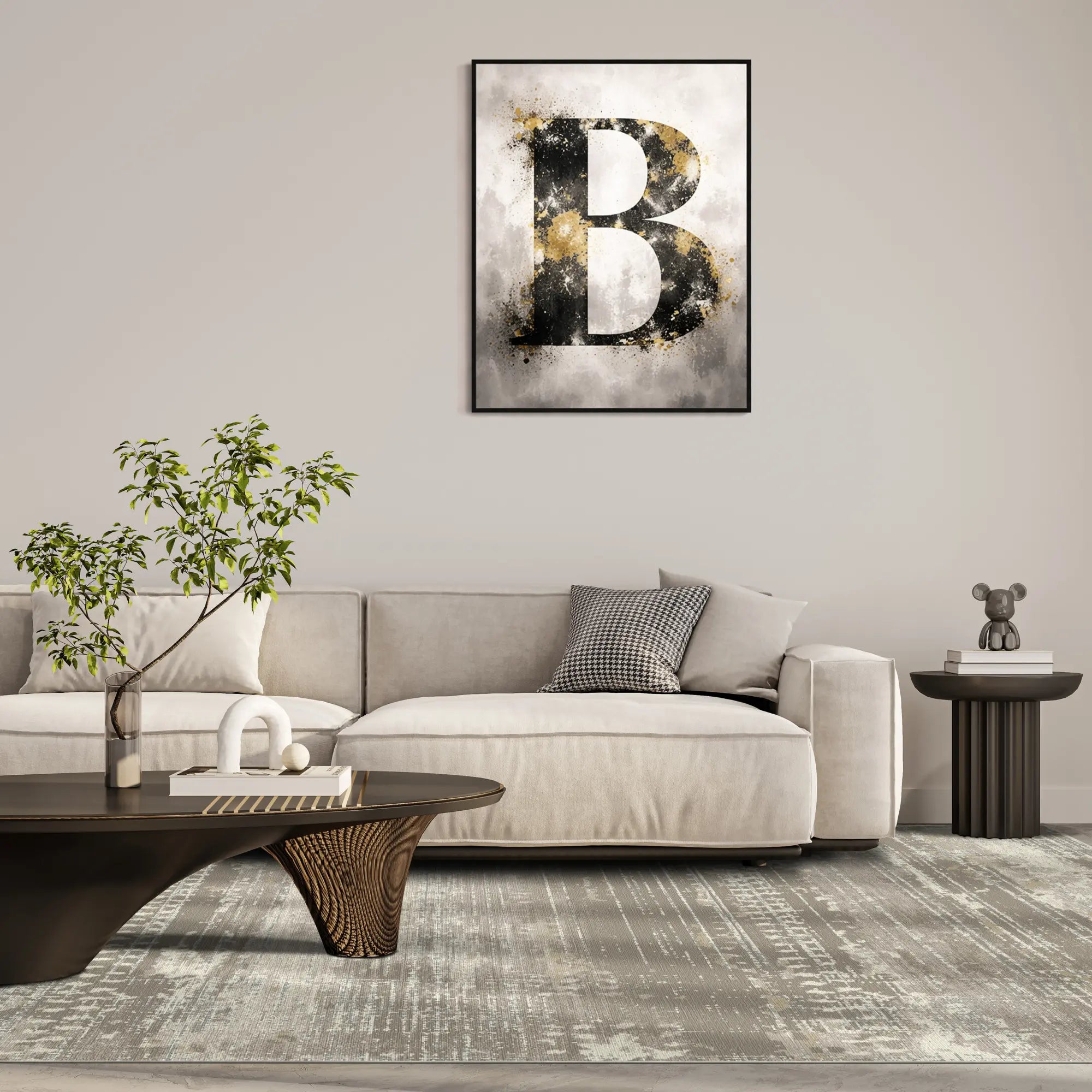 Килим Taupe Strata з ефектом потертості