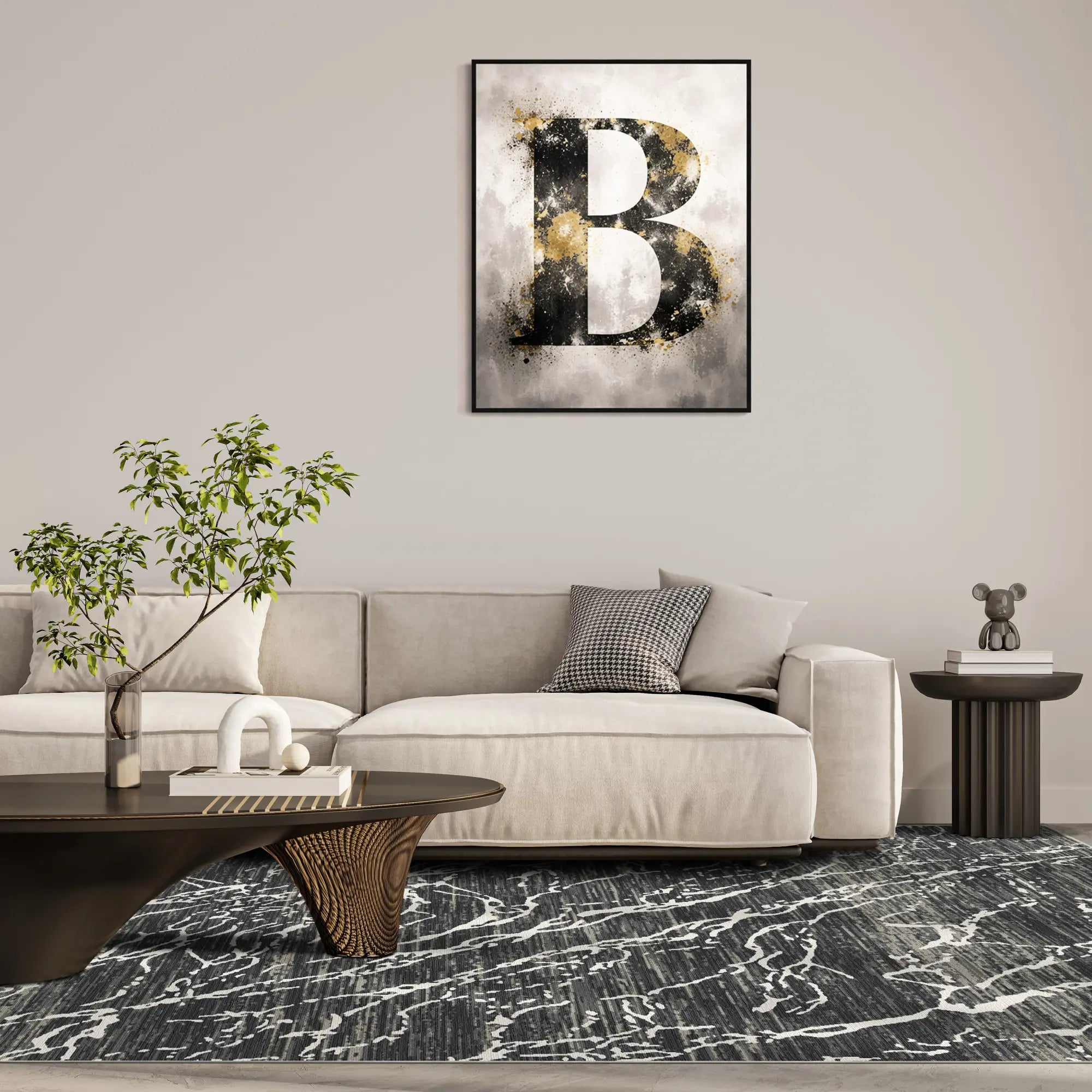 Килим Obsidian Frost Marble Washable