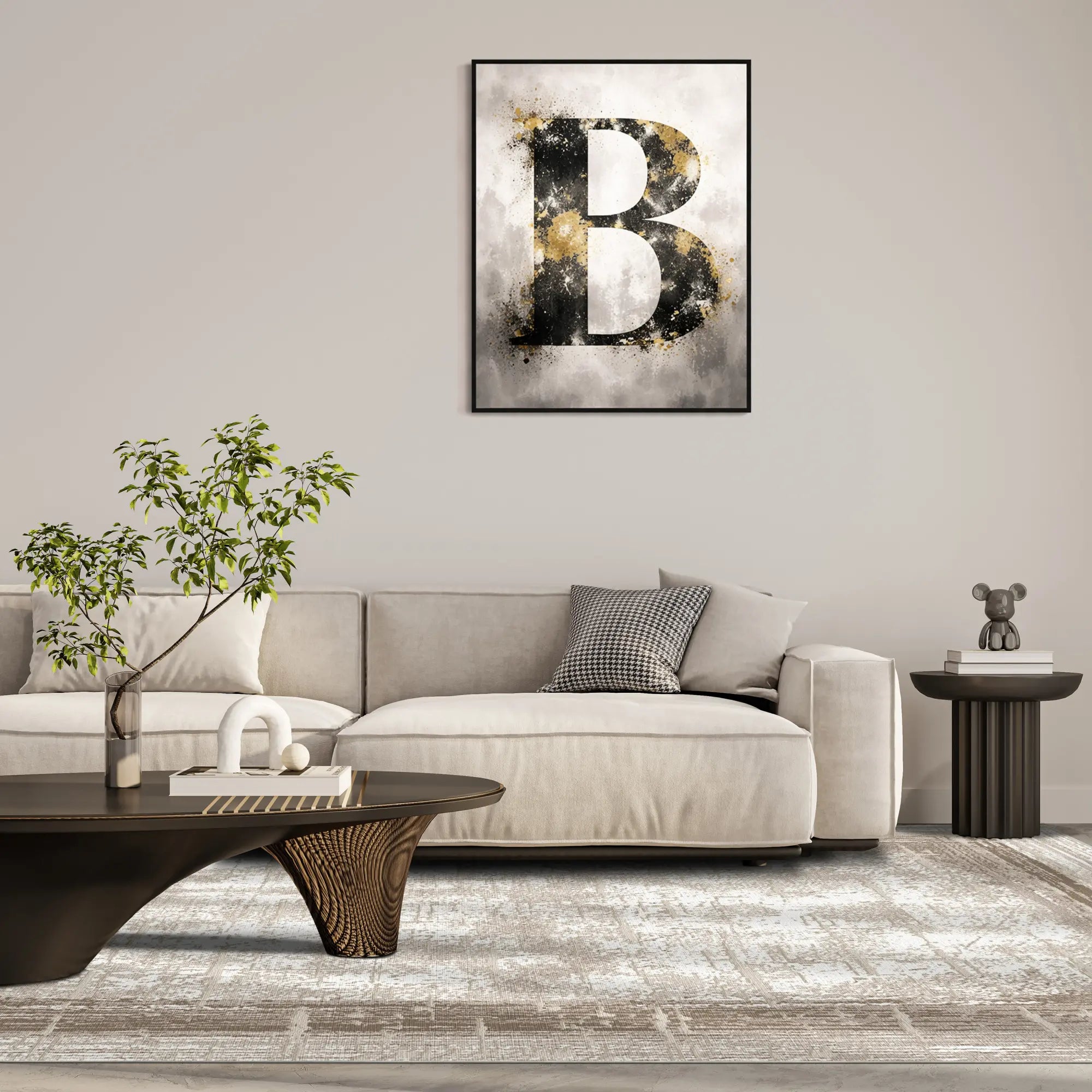 Килим Sandstone Frame з абстрактним потертим дизайном