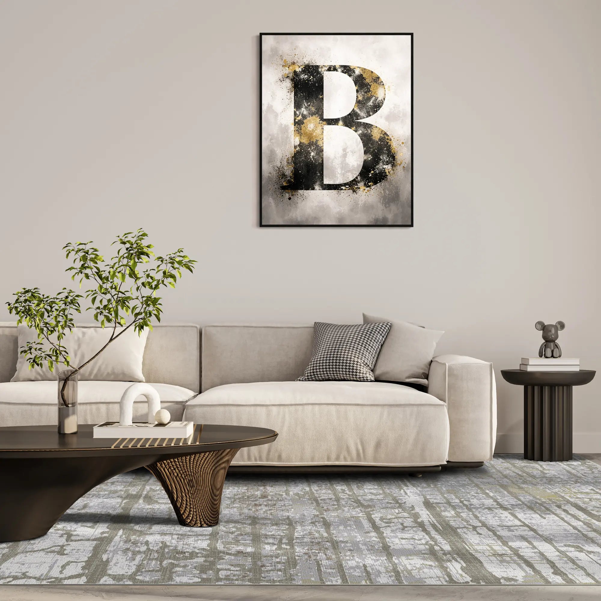 Килим Sandstone Slate з абстрактним потертим дизайном