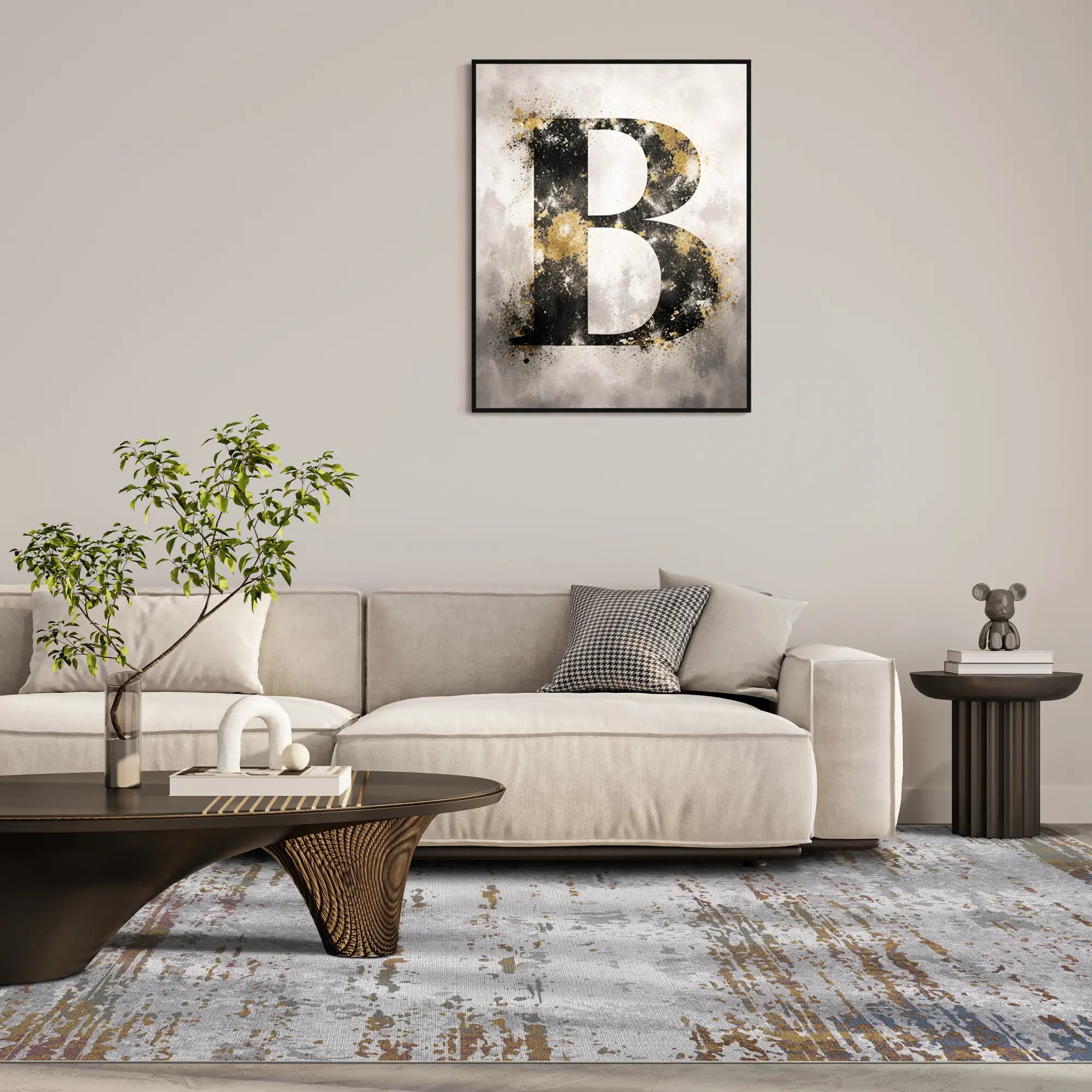 Килим Copper Slate з абстрактним потертим дизайном