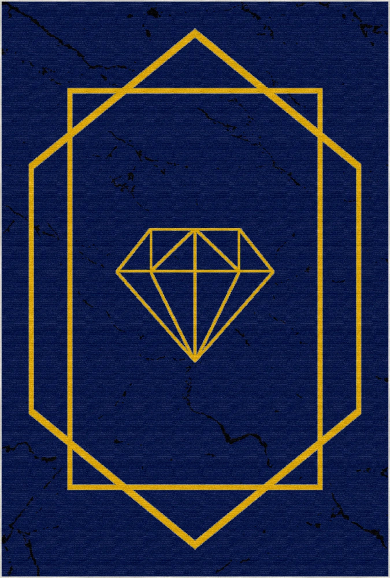 Геометричний килим із сапфіровим діамантом та золотом