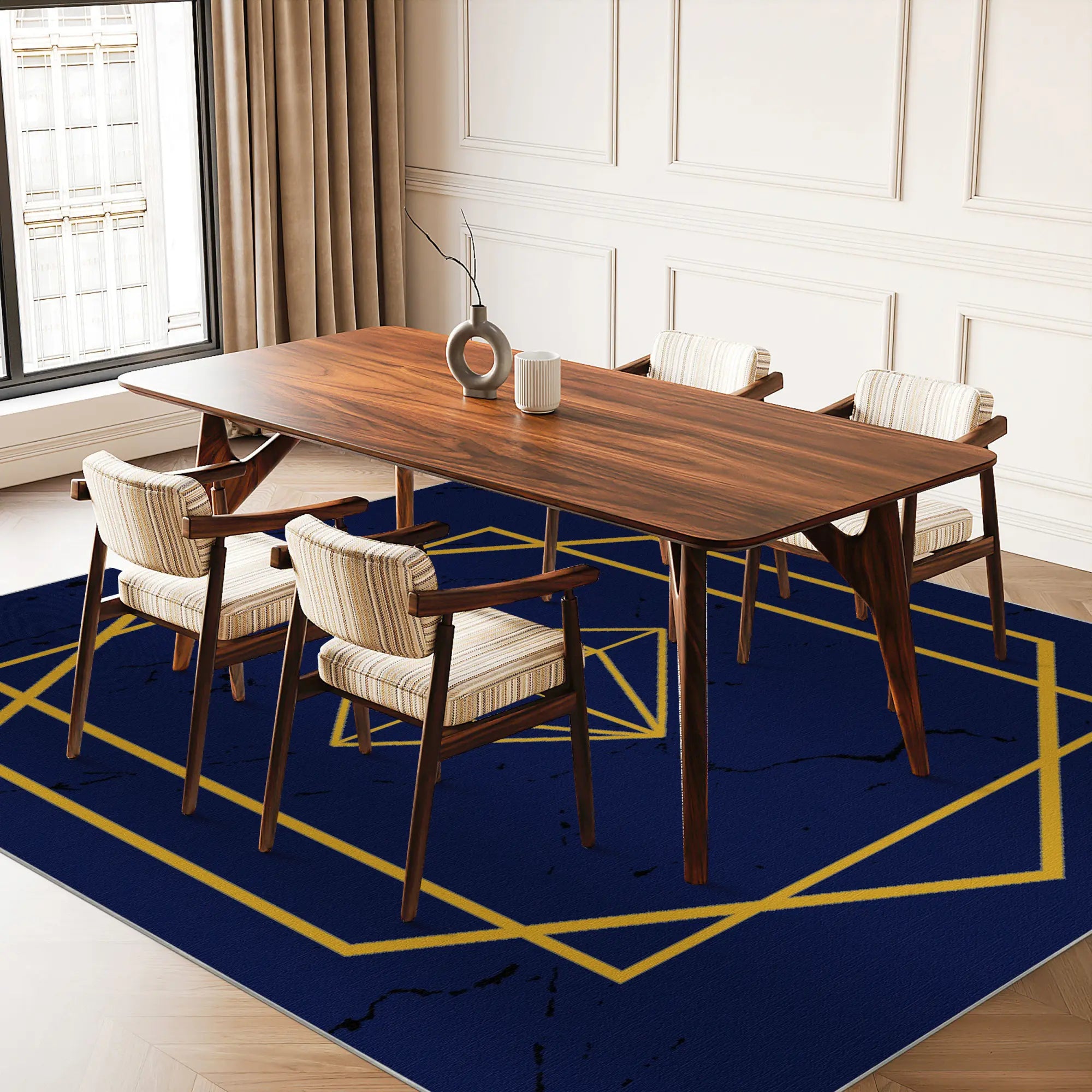 Килим Sapphire Diamond Gold з геометричним дизайном