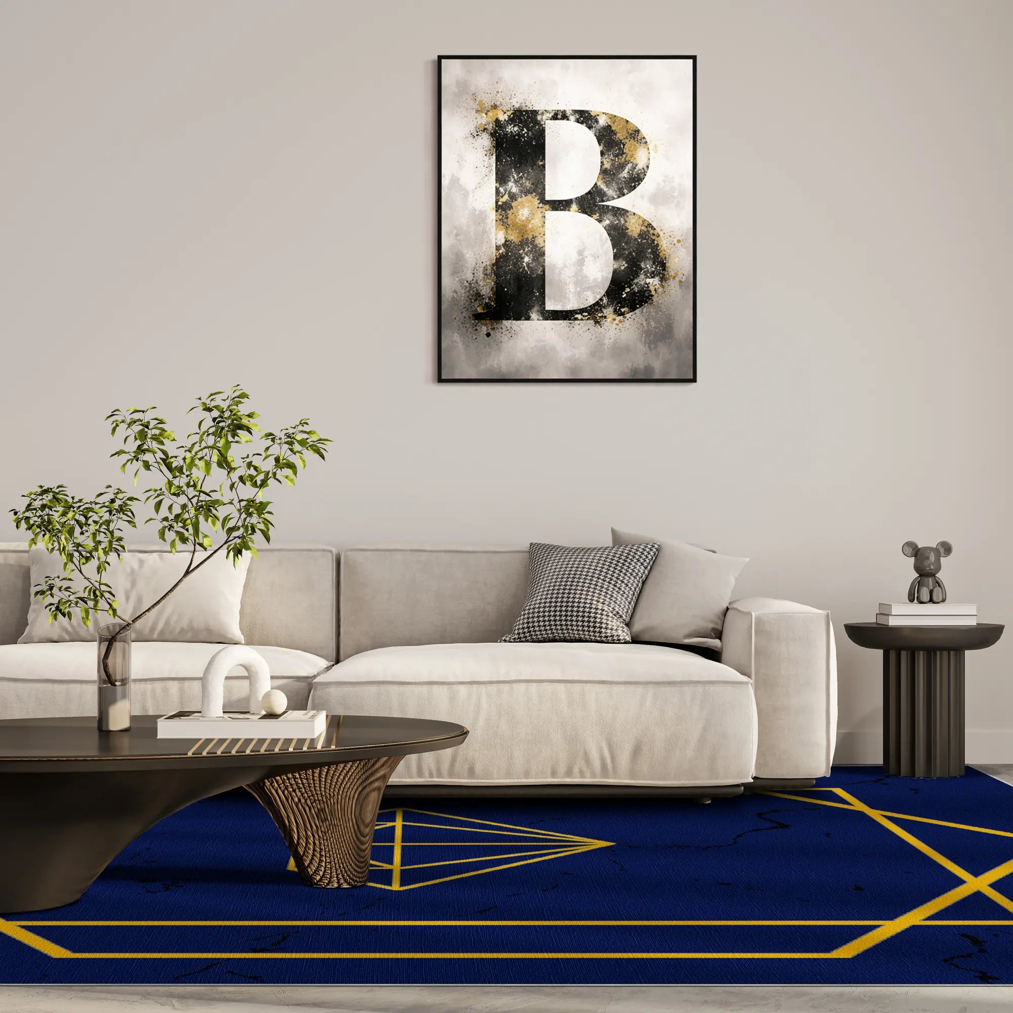 Килим Sapphire Diamond Gold з геометричним дизайном