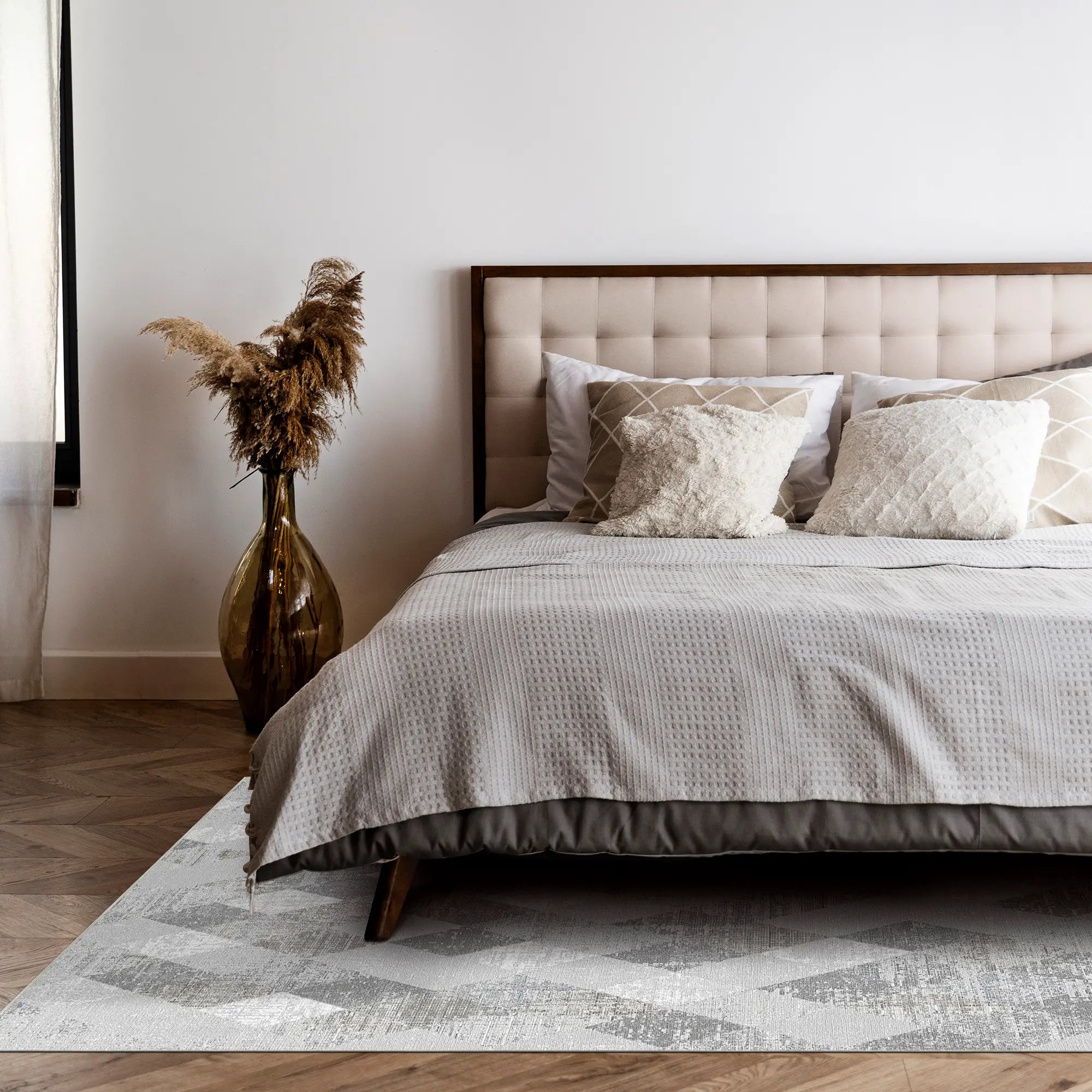 Килим із геометричним потертостями Silver Prism