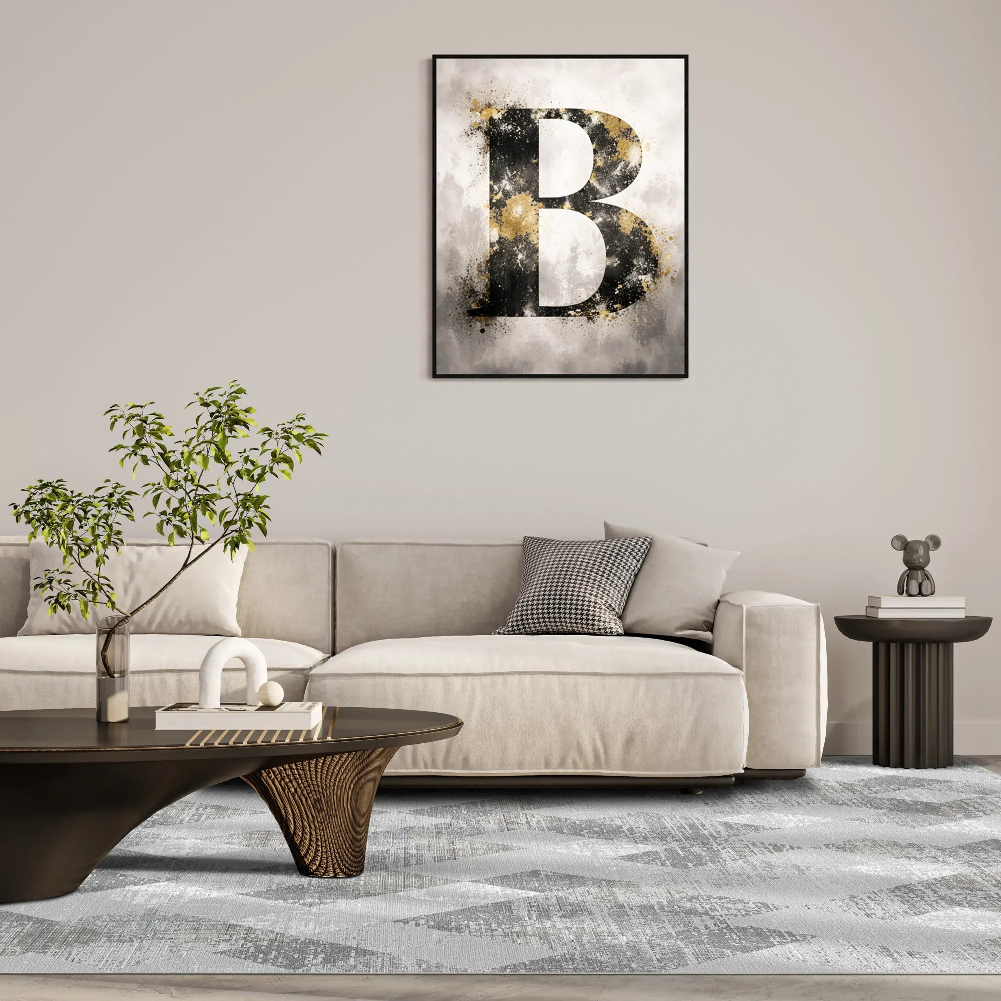 Килим із геометричним потертостями Silver Prism