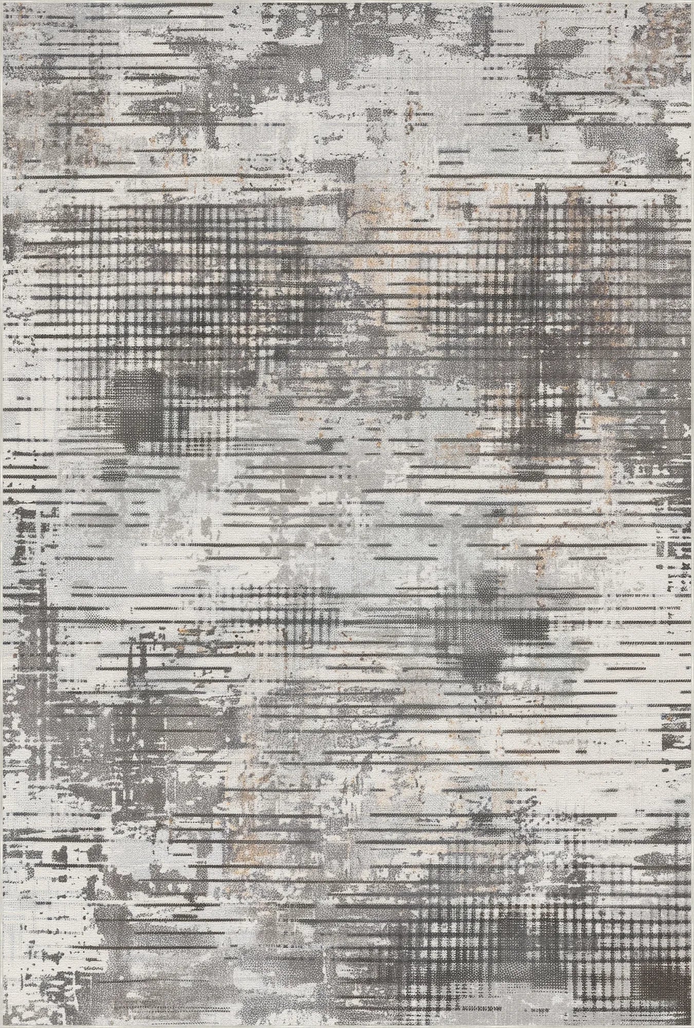 Абстрактний килим у срібно-бетонних тонах з цифровим ефектом