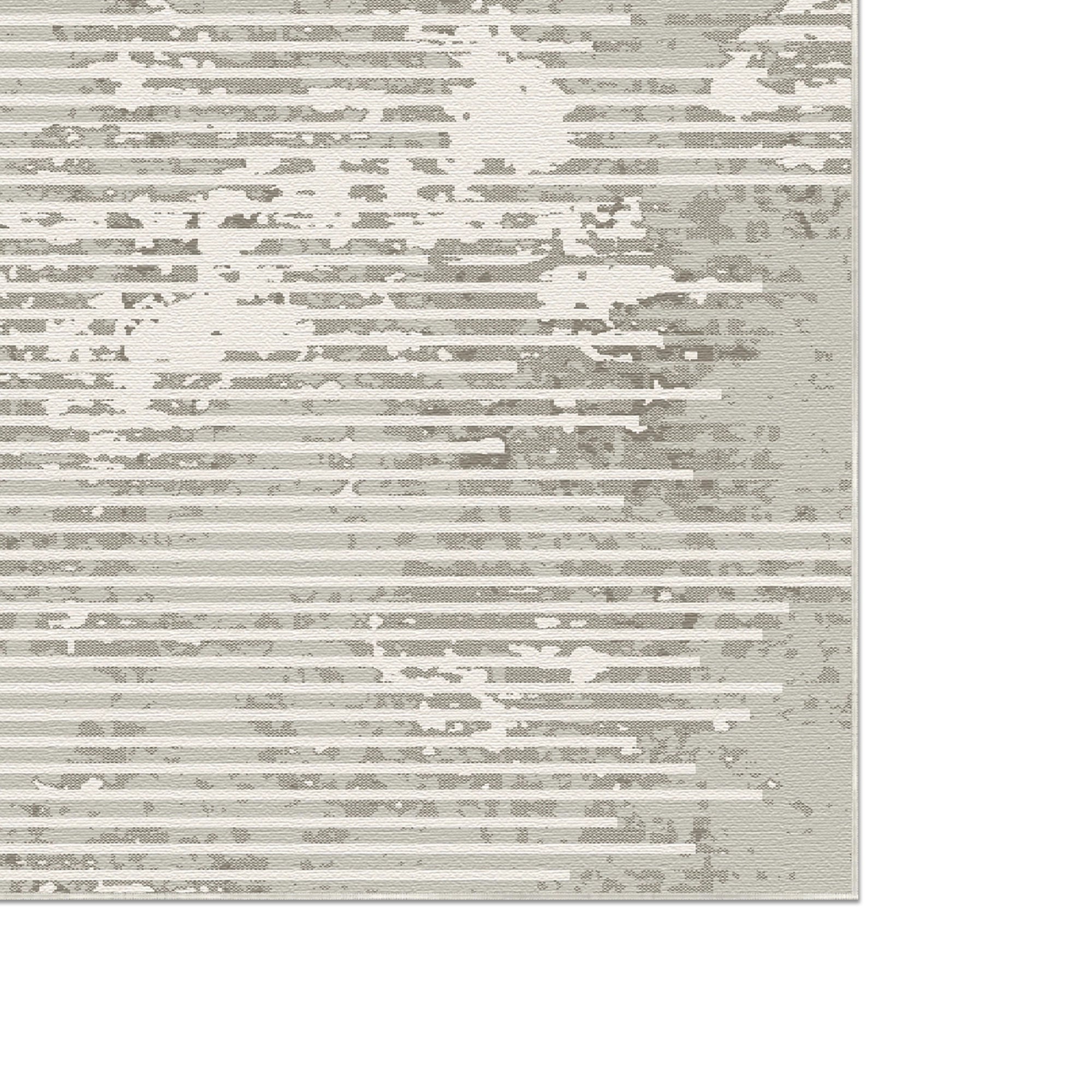 Килим Ivory Horizon з лінійним glitch-дизайном