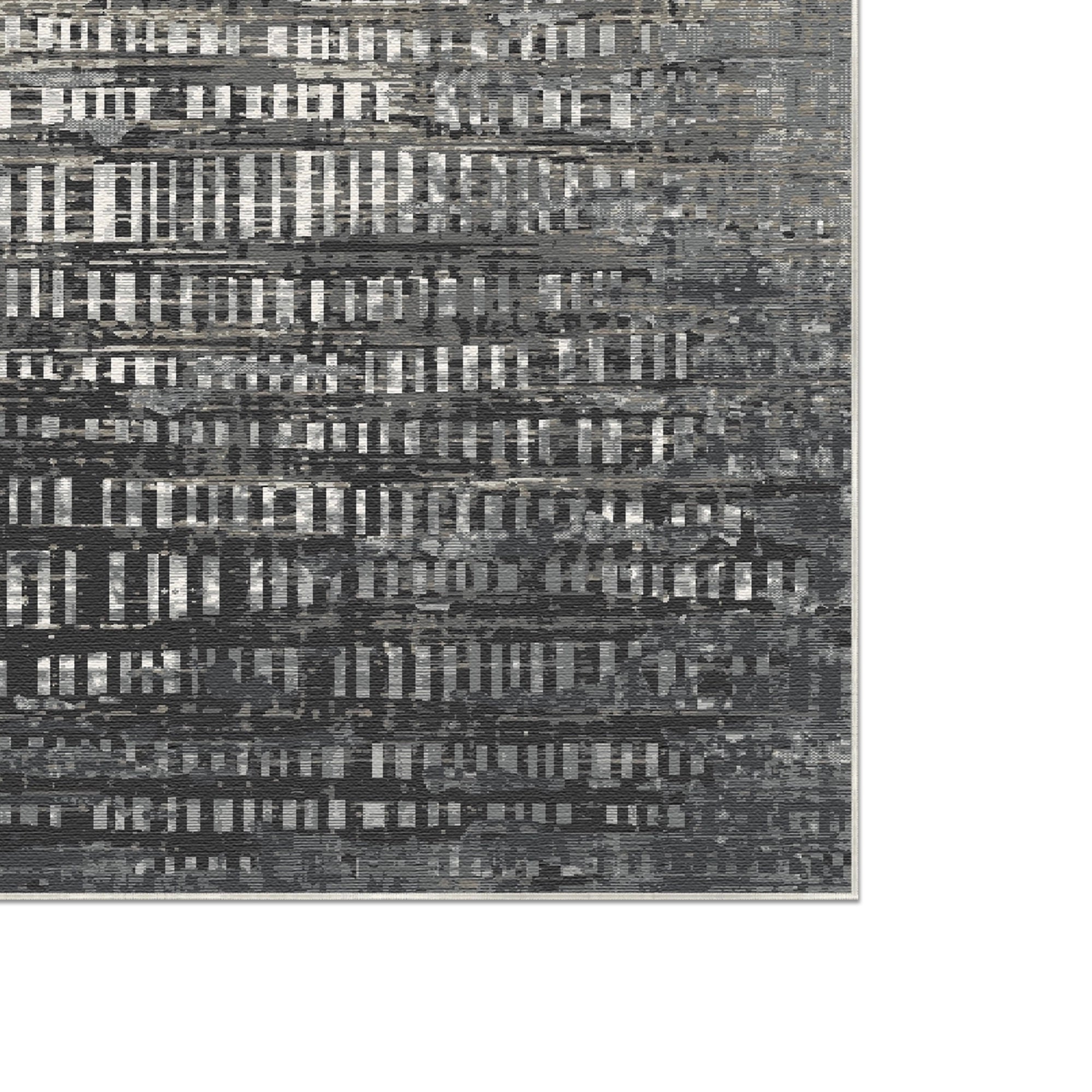 Килим Slate Signal з цифровим glitch-дизайном