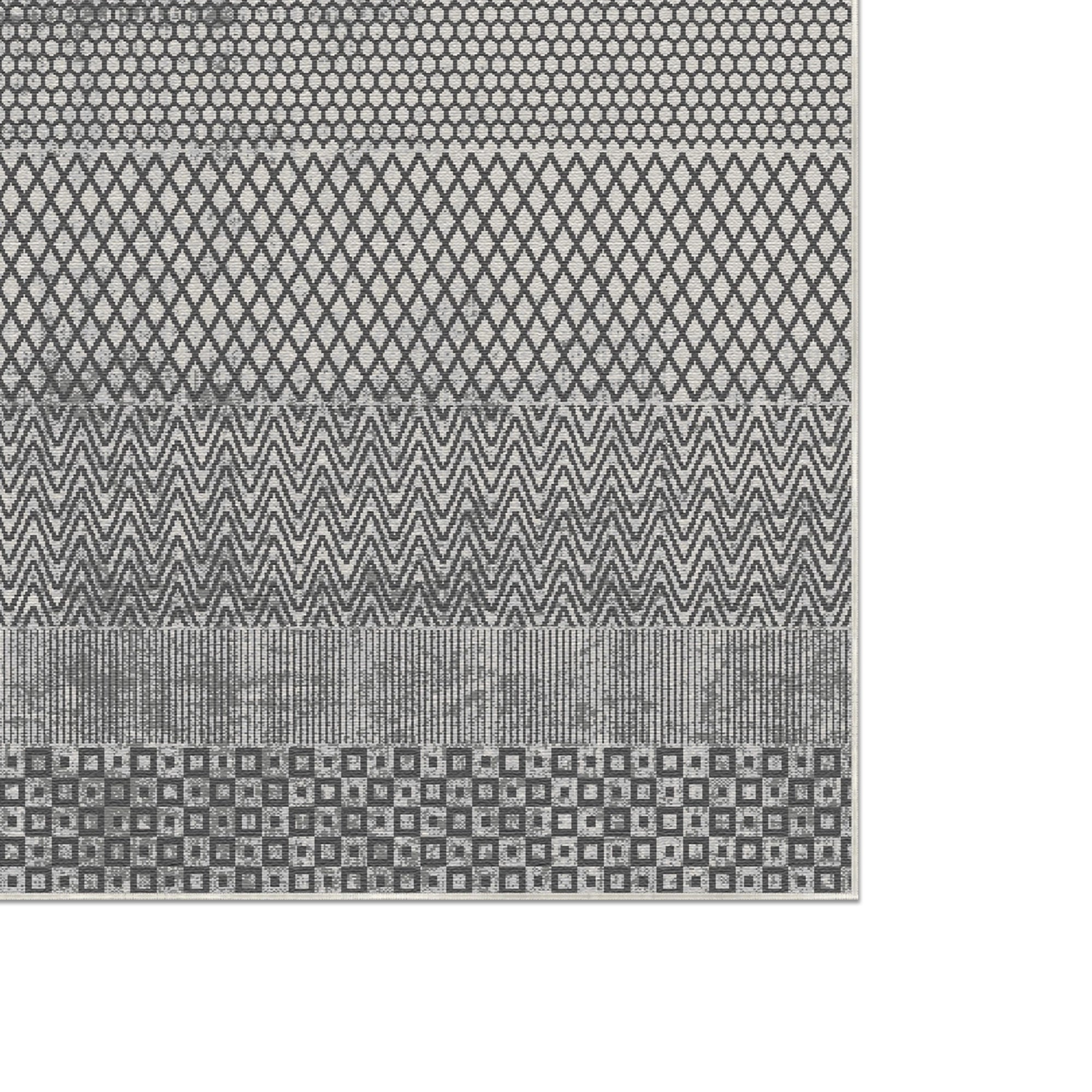 Килим Slate Mosaic Banded з геометричним дизайном