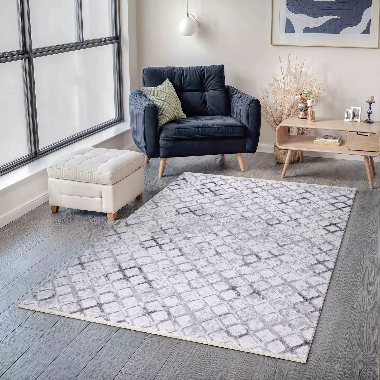 Metro Modern Woven Rug Gray - Bella Rugs