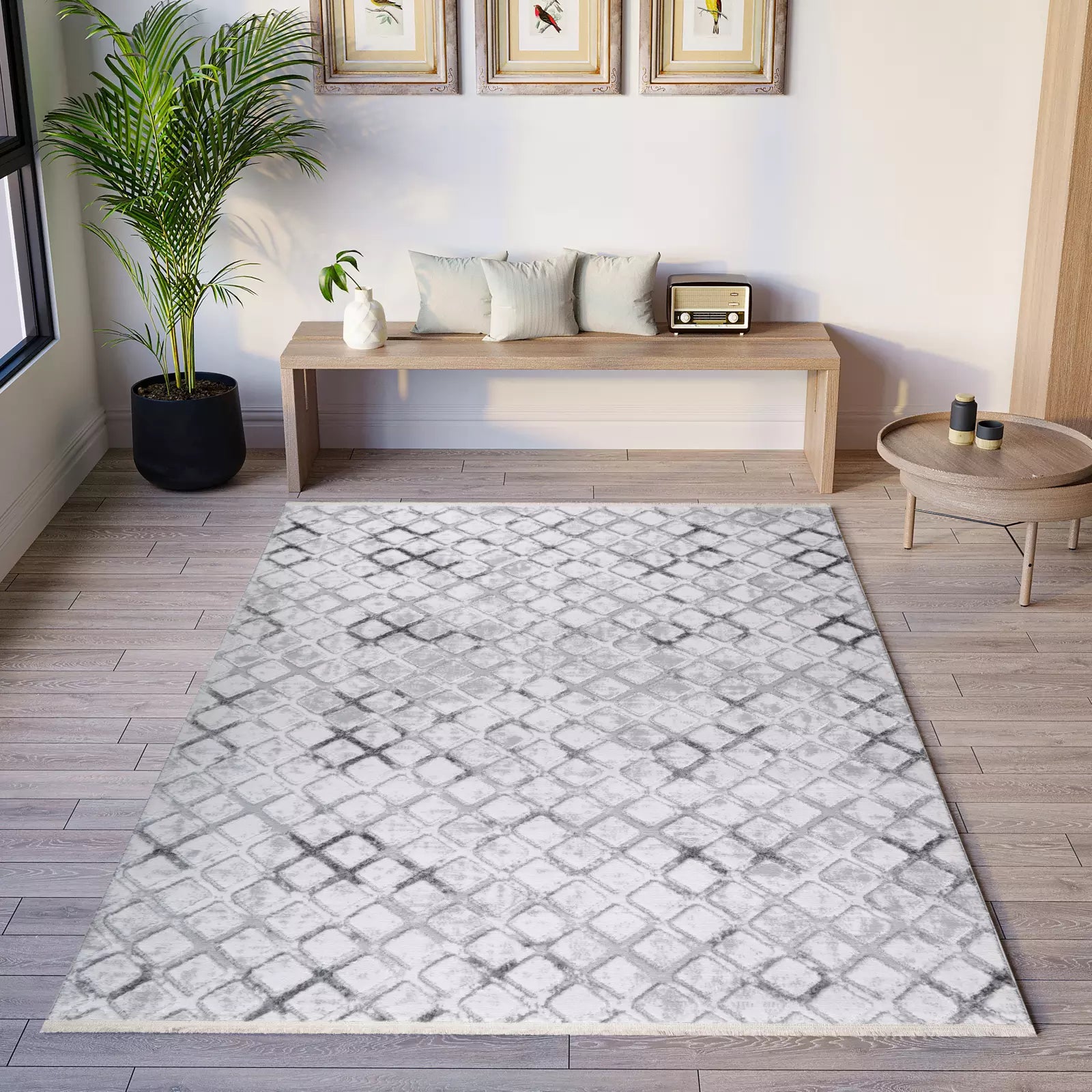 Metro Modern Woven Rug Gray - Bella Rugs