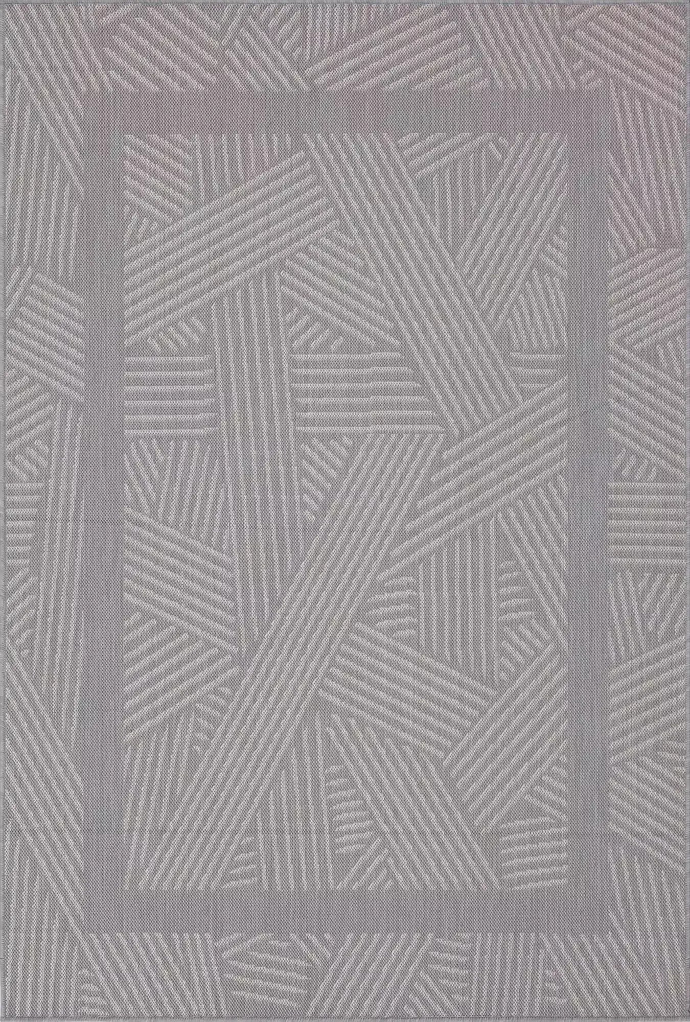 Mixed Lines Naturel Sisal Rug Gray - Bella Rugs