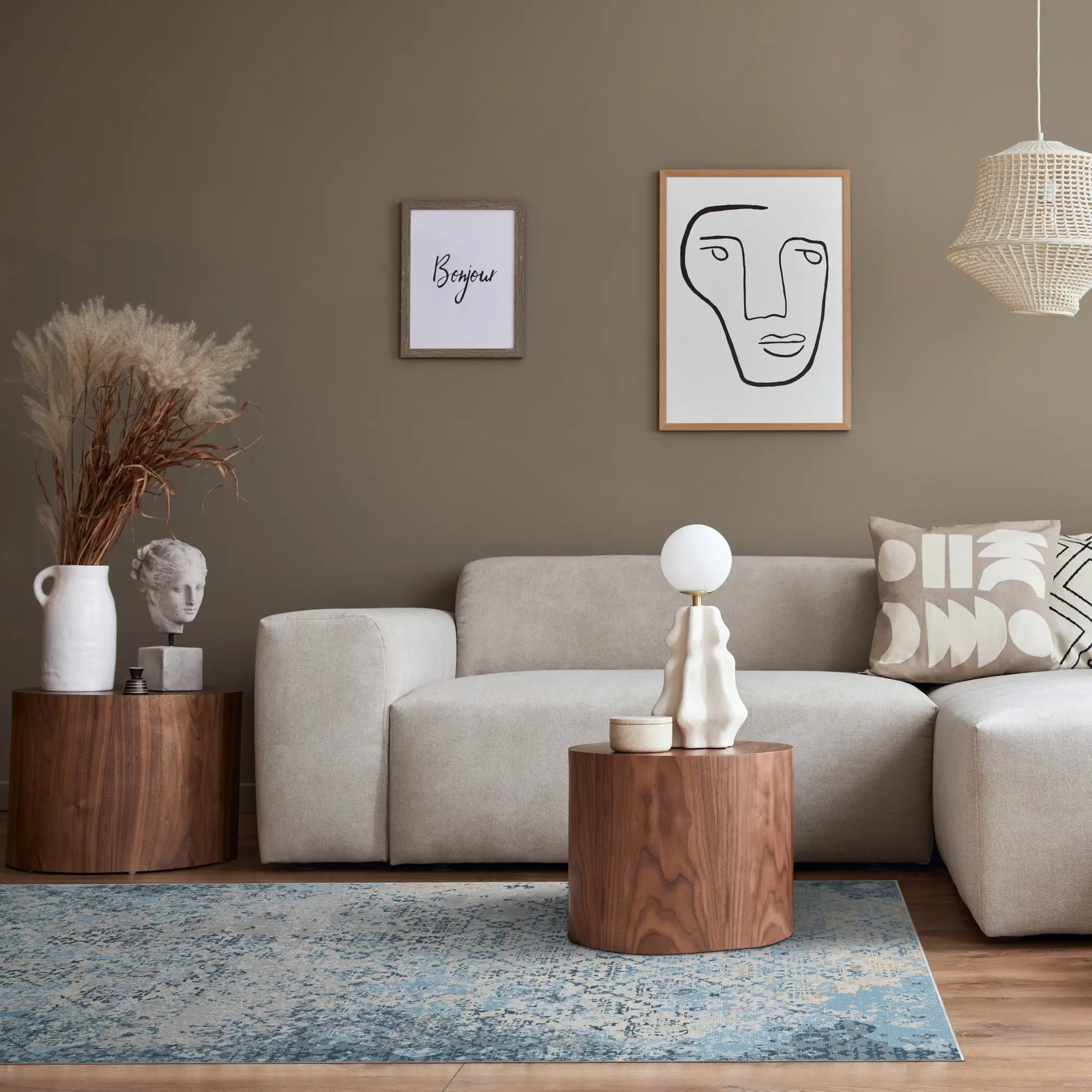 Килим з ґратчастою реліквією блакитного кольору