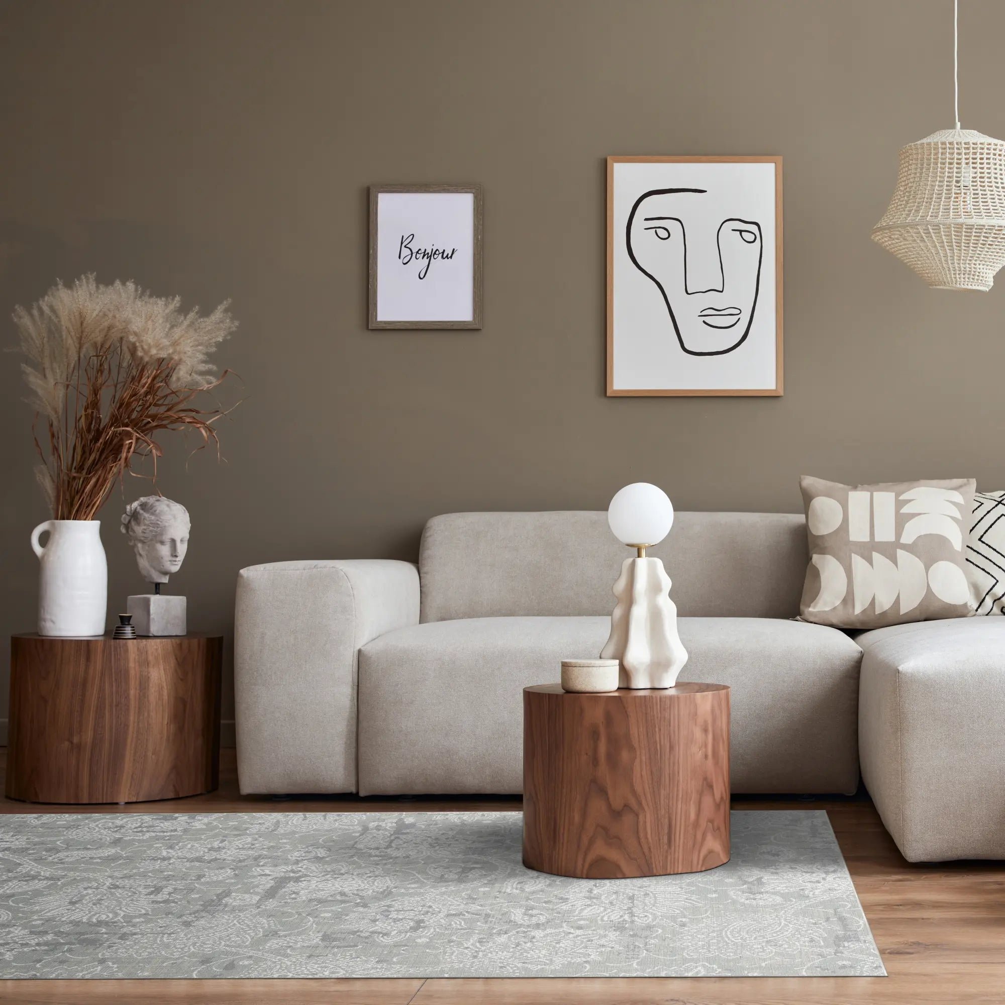 Сріблястий килим з пейслі зістарений сірий