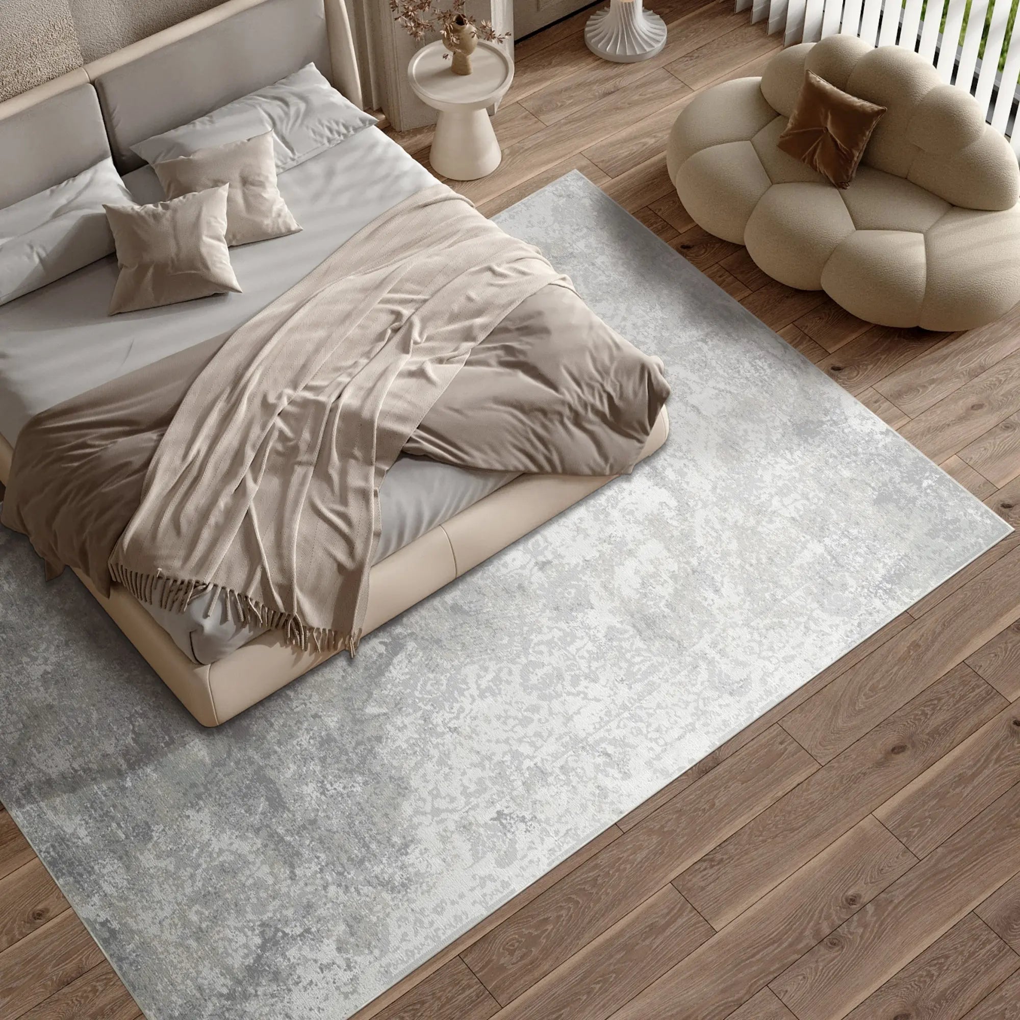 Килим сірого кольору Platinum Echo що миється