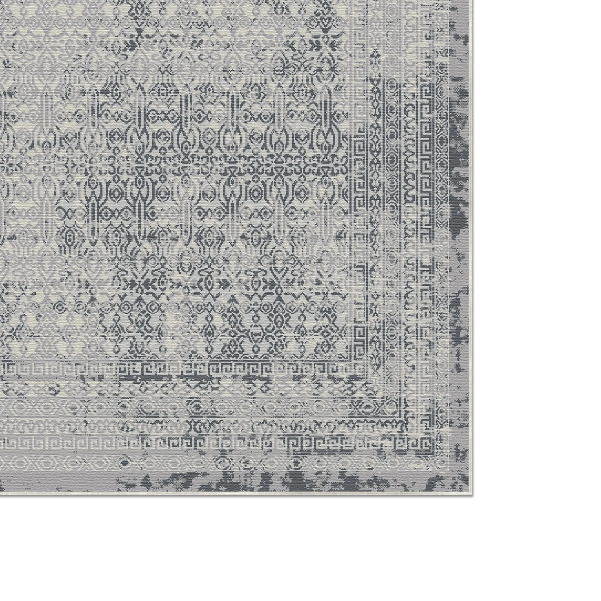 Обсидіановий сірий килим з ґратами