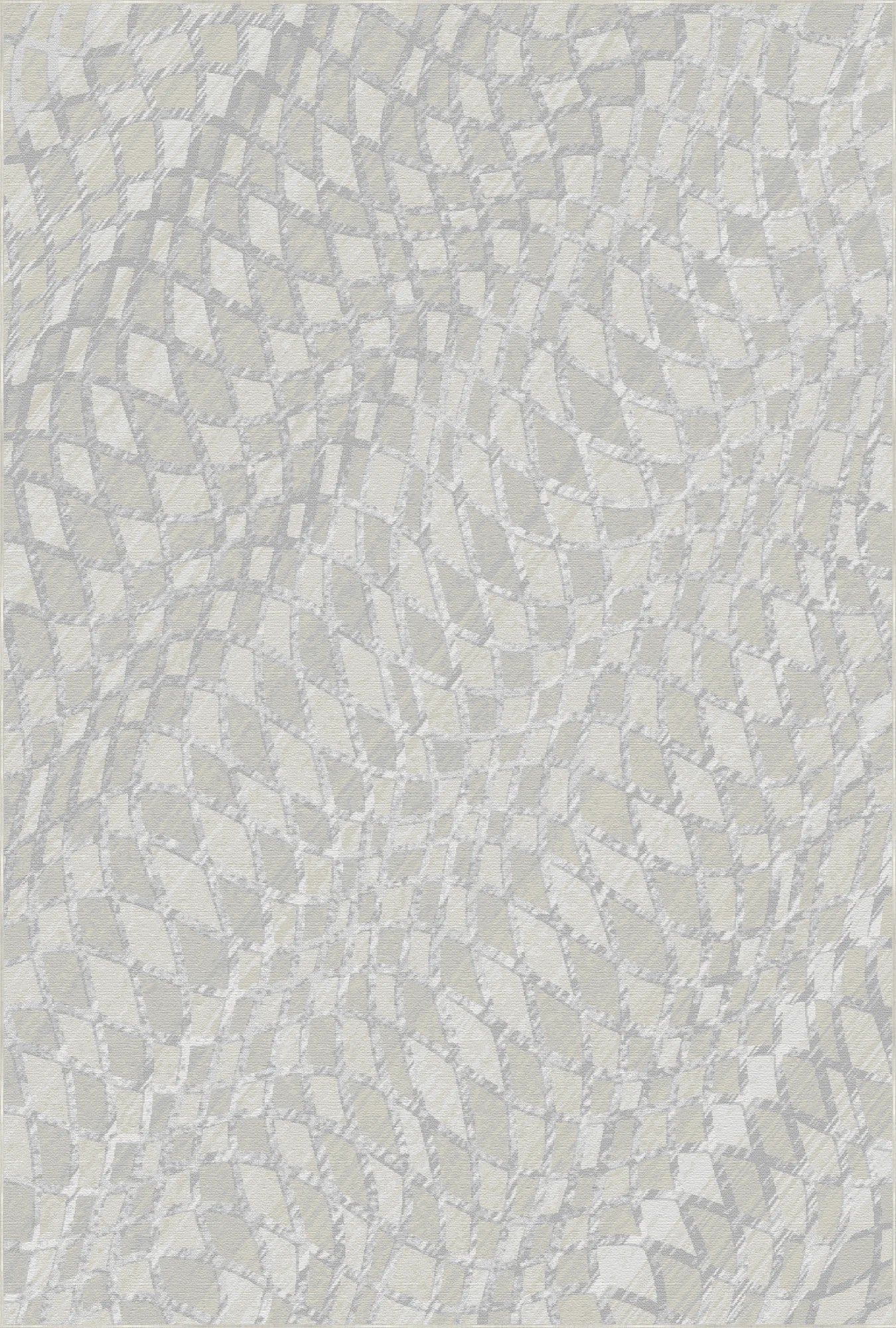 Срібний сірий мозаїчний килим Argent Pulse